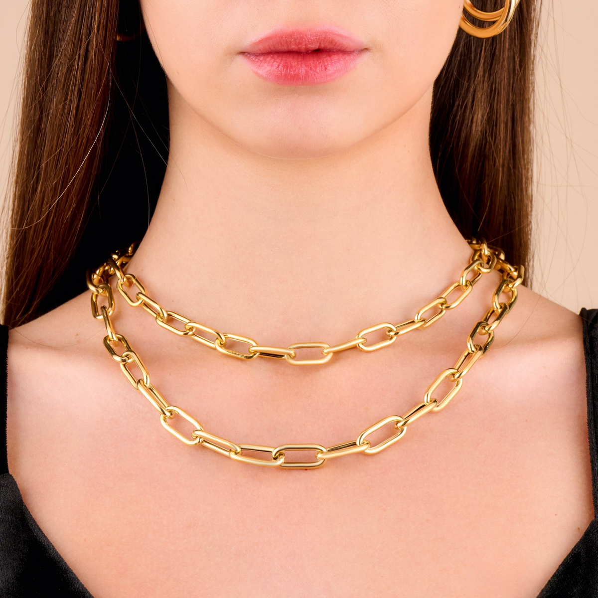 10k Real Gold Chunky Paperclip Chain Necklace | Serena Sparkles