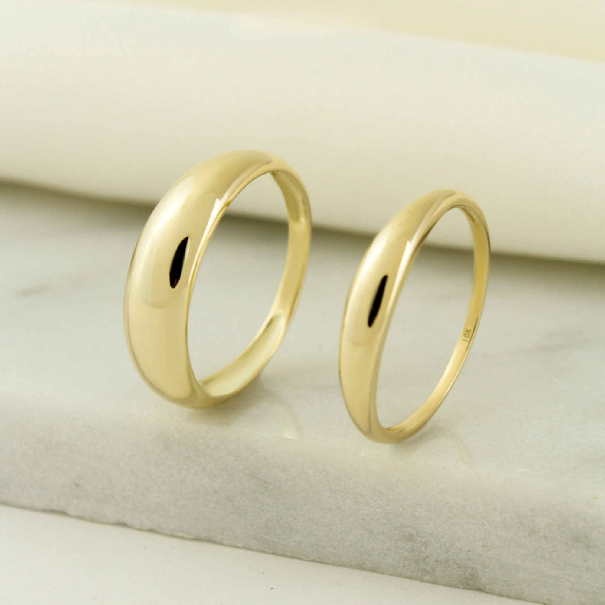 10K Solid Gold Dome Ring For Women