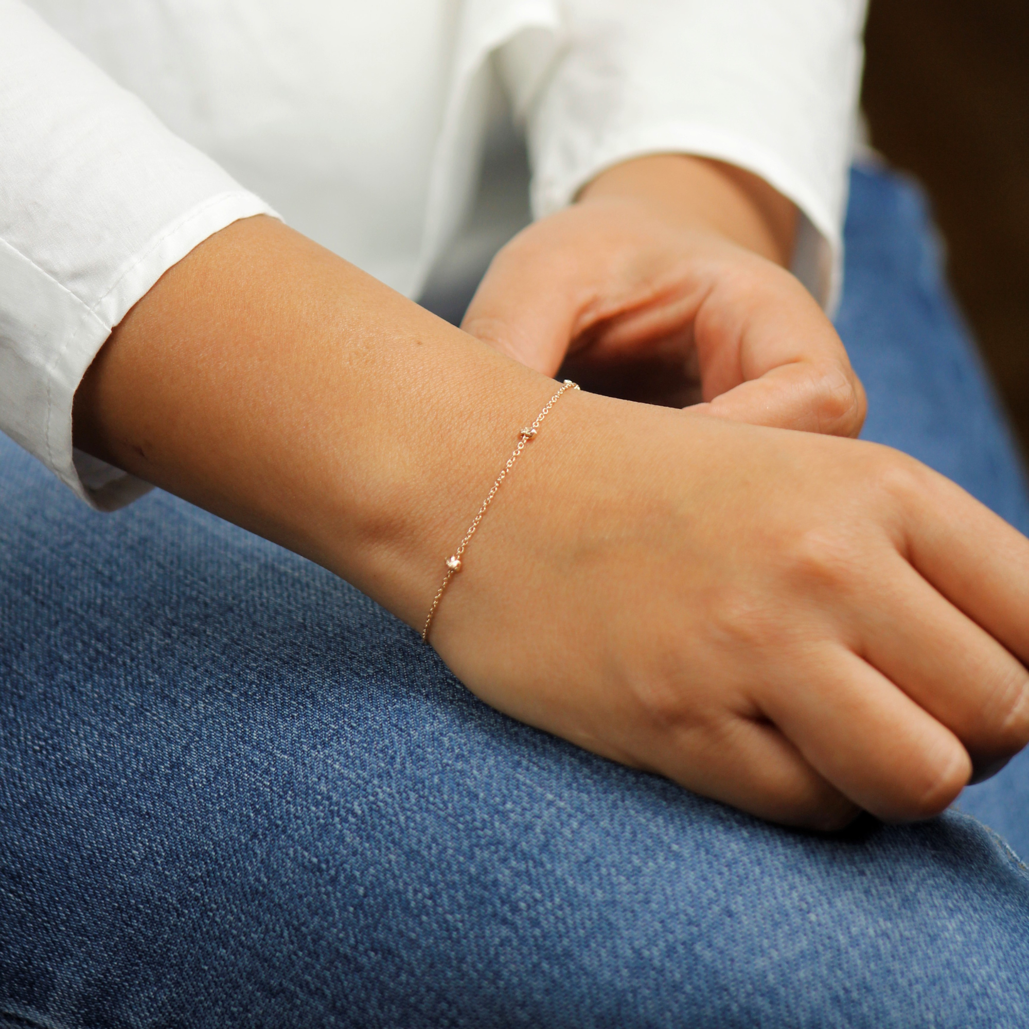 18k Gold Vermeil Dainty Satellite Ball Bracelet