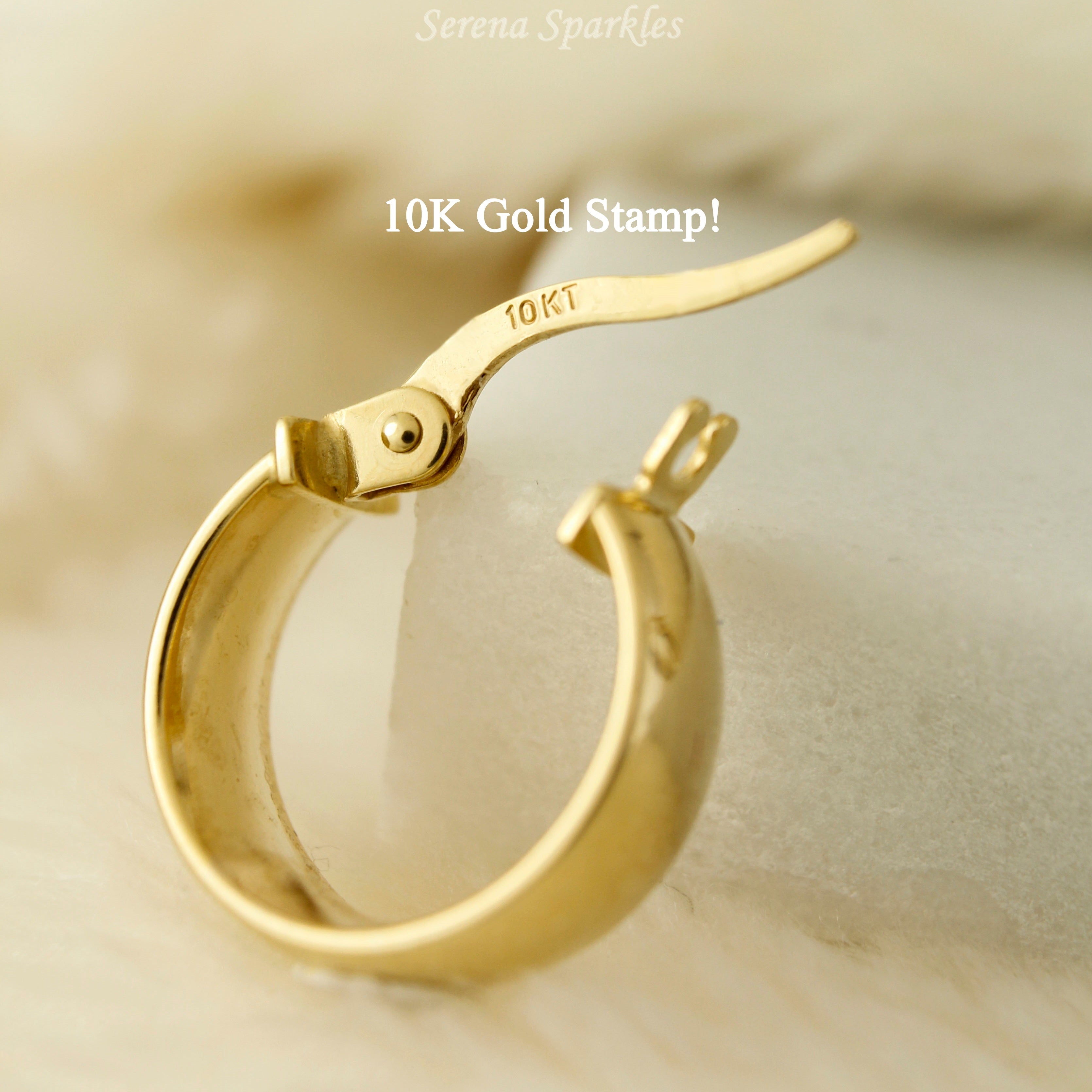 Solid Gold Thick Hoops - Serena Sparkles