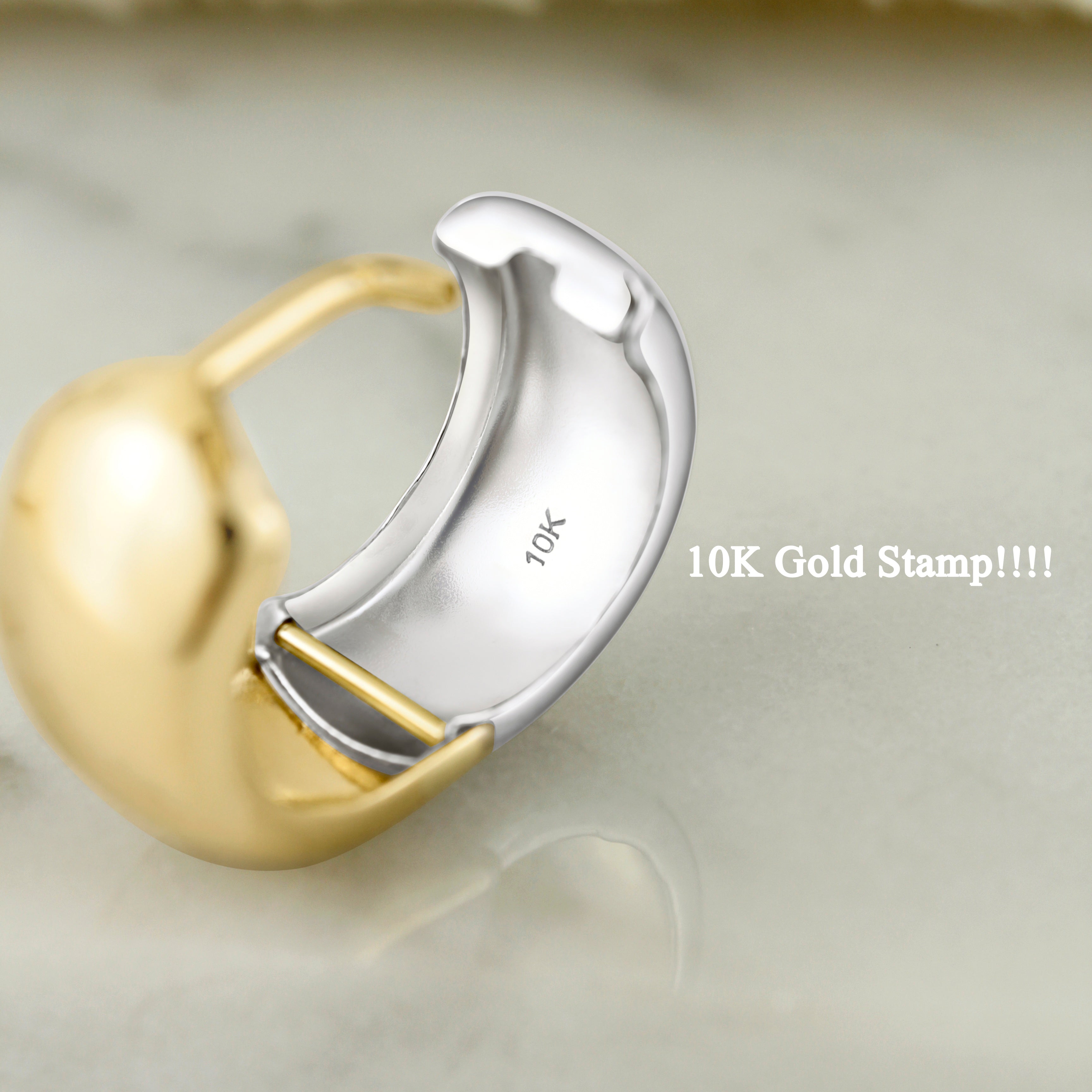 10k Solid Gold Reversible Huggie Hoops