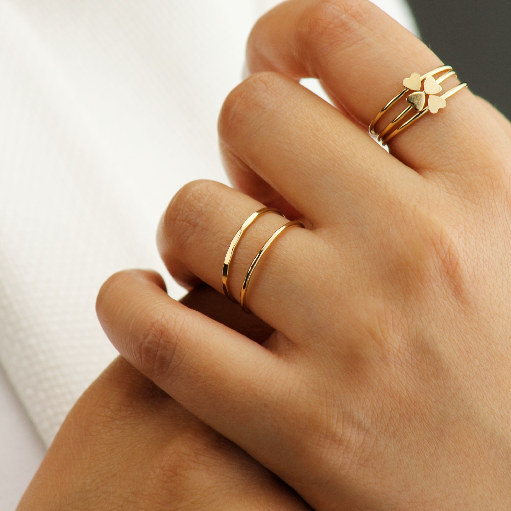 14k Gold Filled Tarnish Resistant Hammered Ring