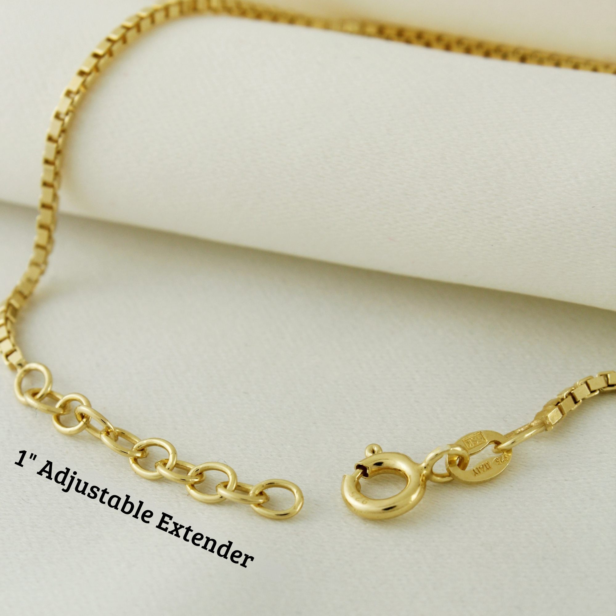18k Gold Vermeil Box Chain Bracelet