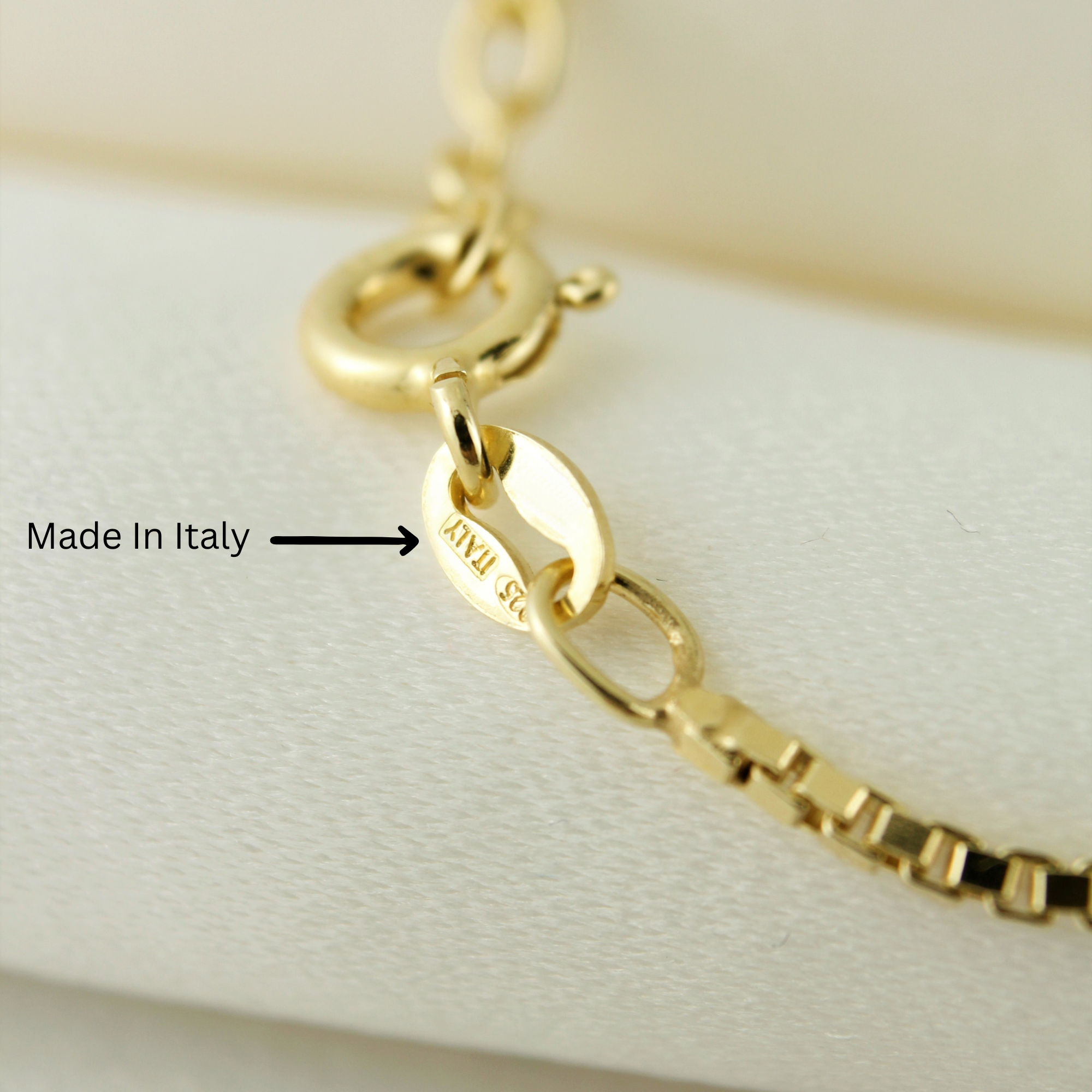 18k Gold Vermeil Box Chain Bracelet