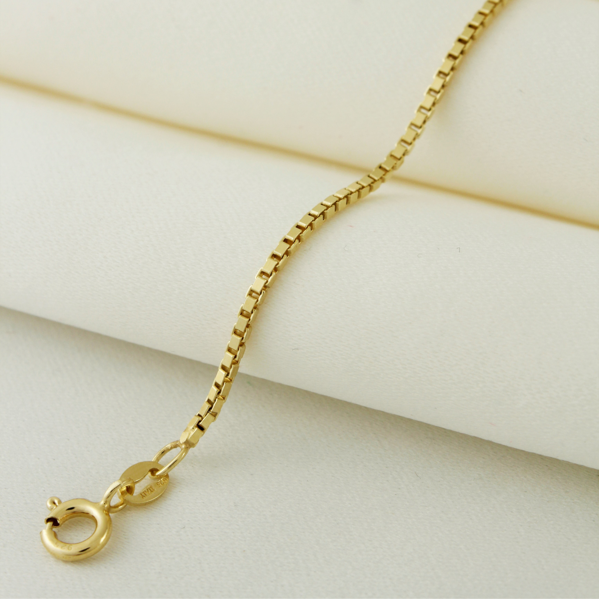 18k Gold Vermeil Box Chain Bracelet