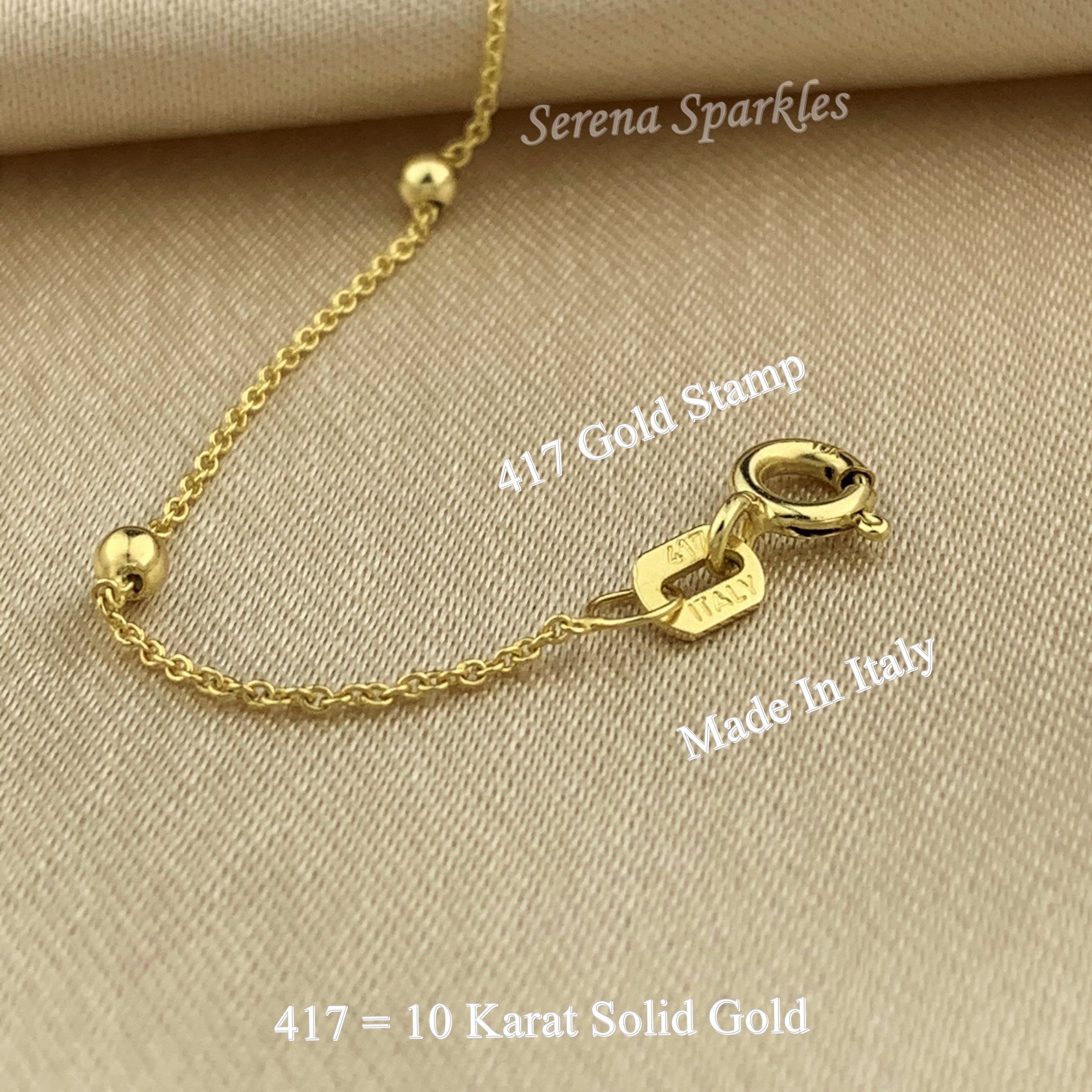 10k Solid Gold Satellite Chain Anklet - Serena Sparkles