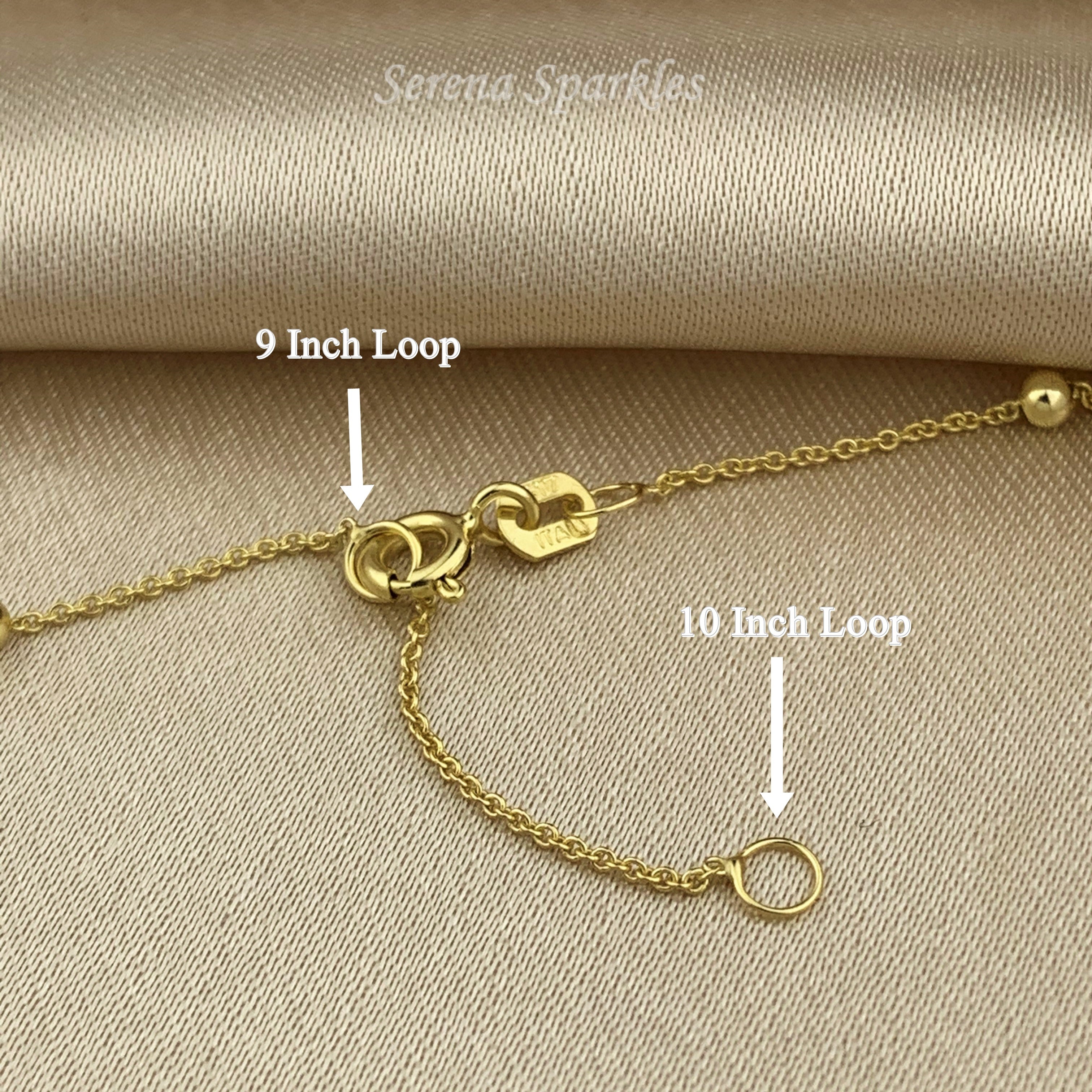 10k Solid Gold Satellite Chain Anklet - Serena Sparkles