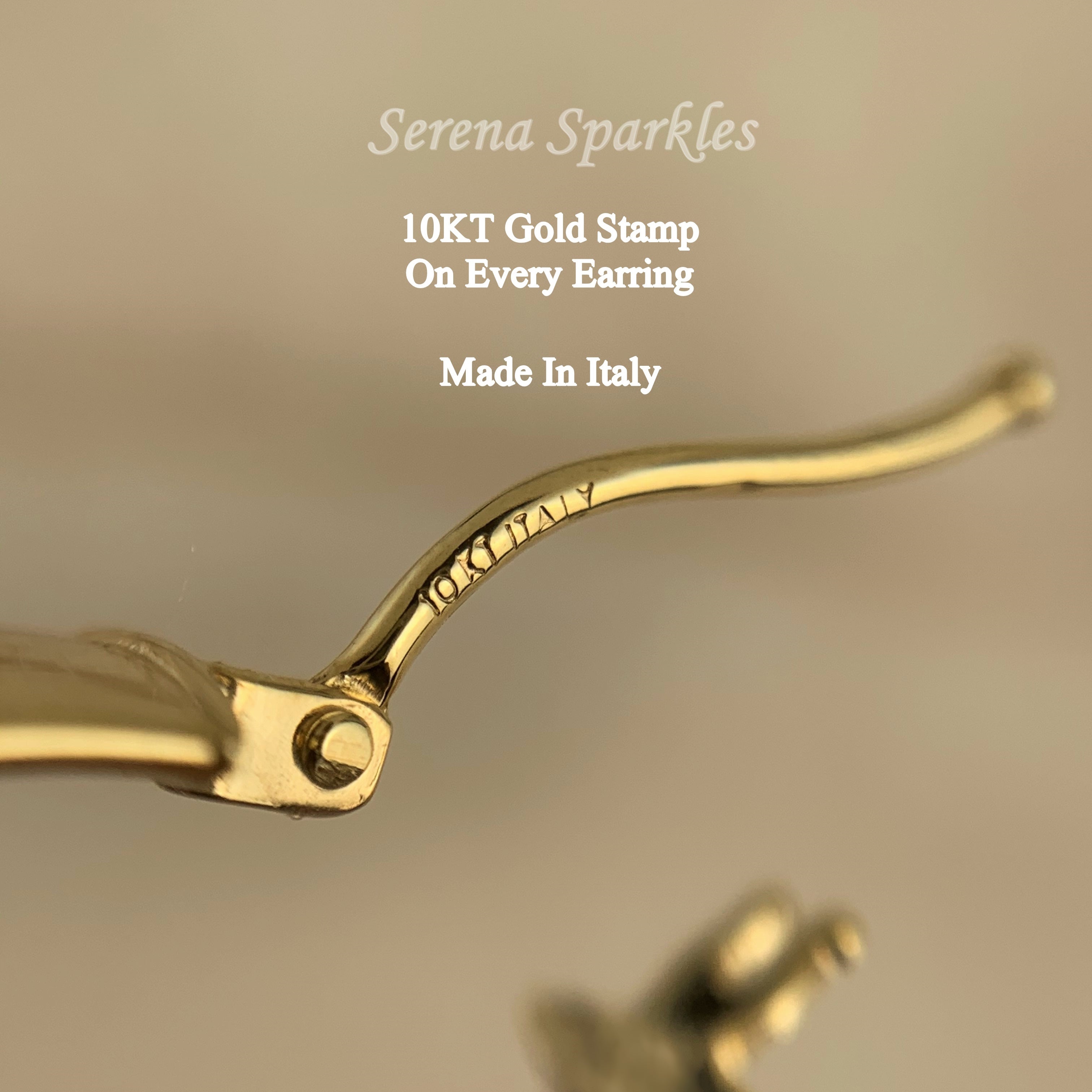 10k Solid Gold Flat Hoop Earrings - Serena Sparkles