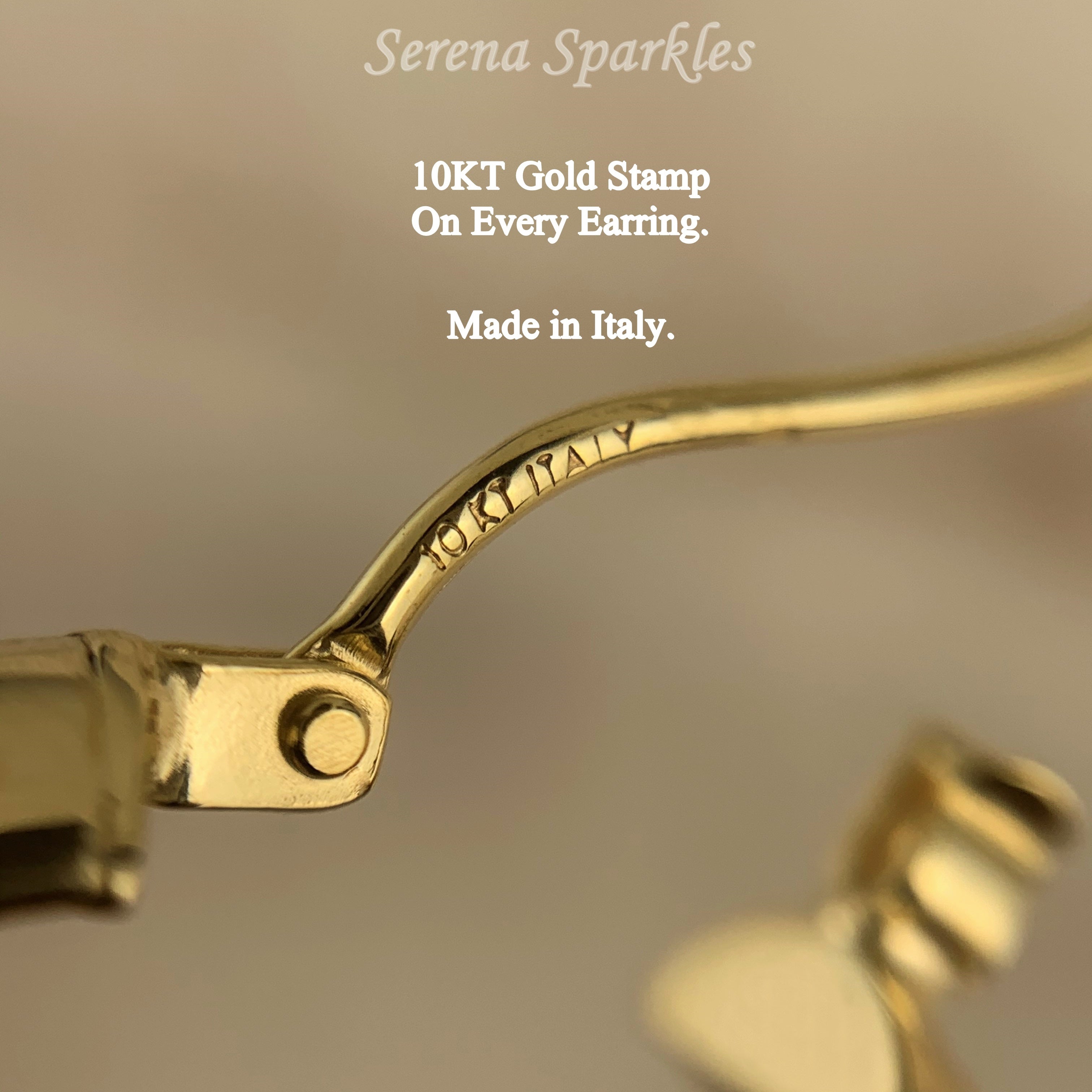 10k Solid Gold Thick Minimalist Hoop Earrings - Serena Sparkles