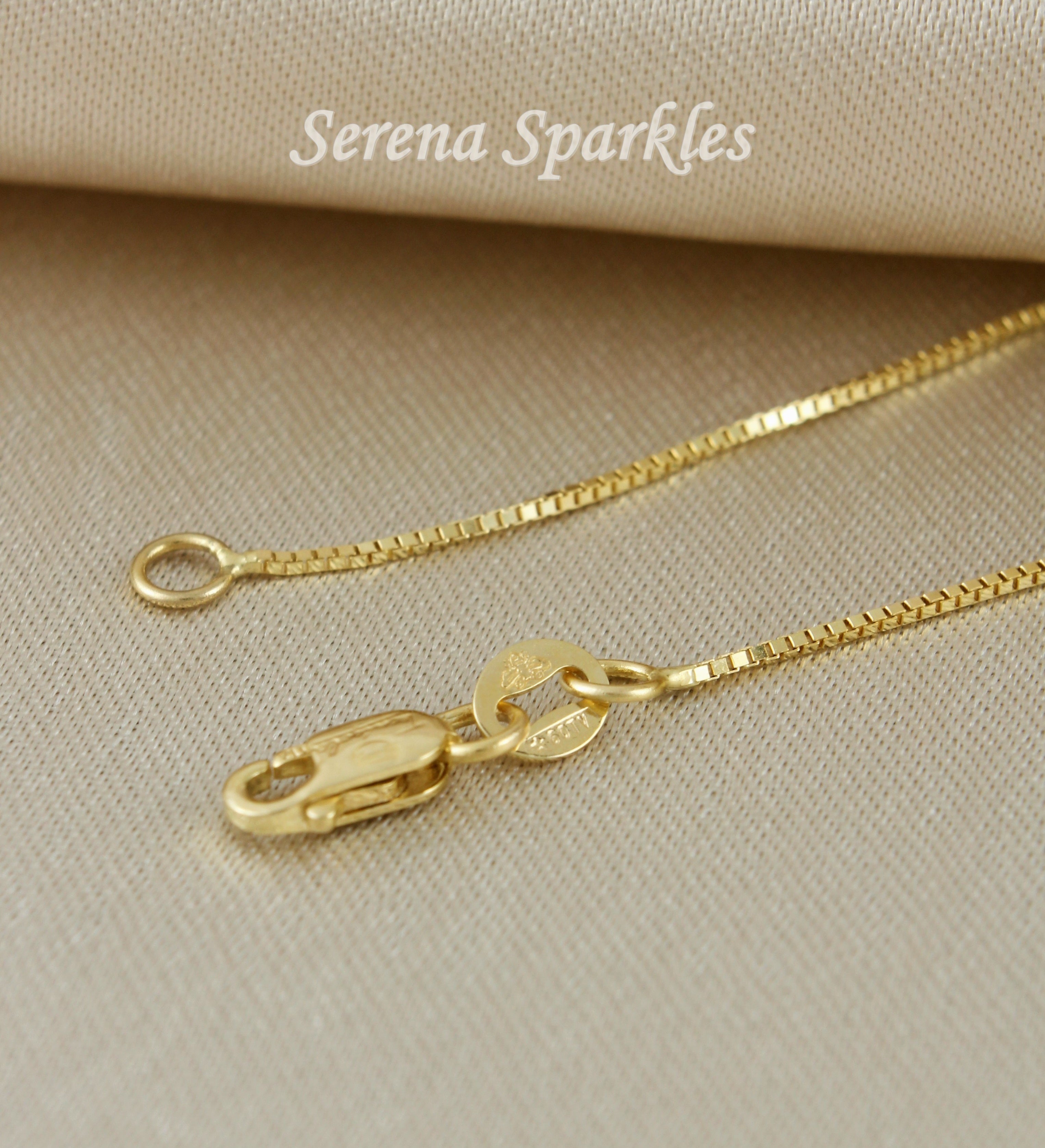 10k Solid Gold Box Chain Bracelet - Serena Sparkles