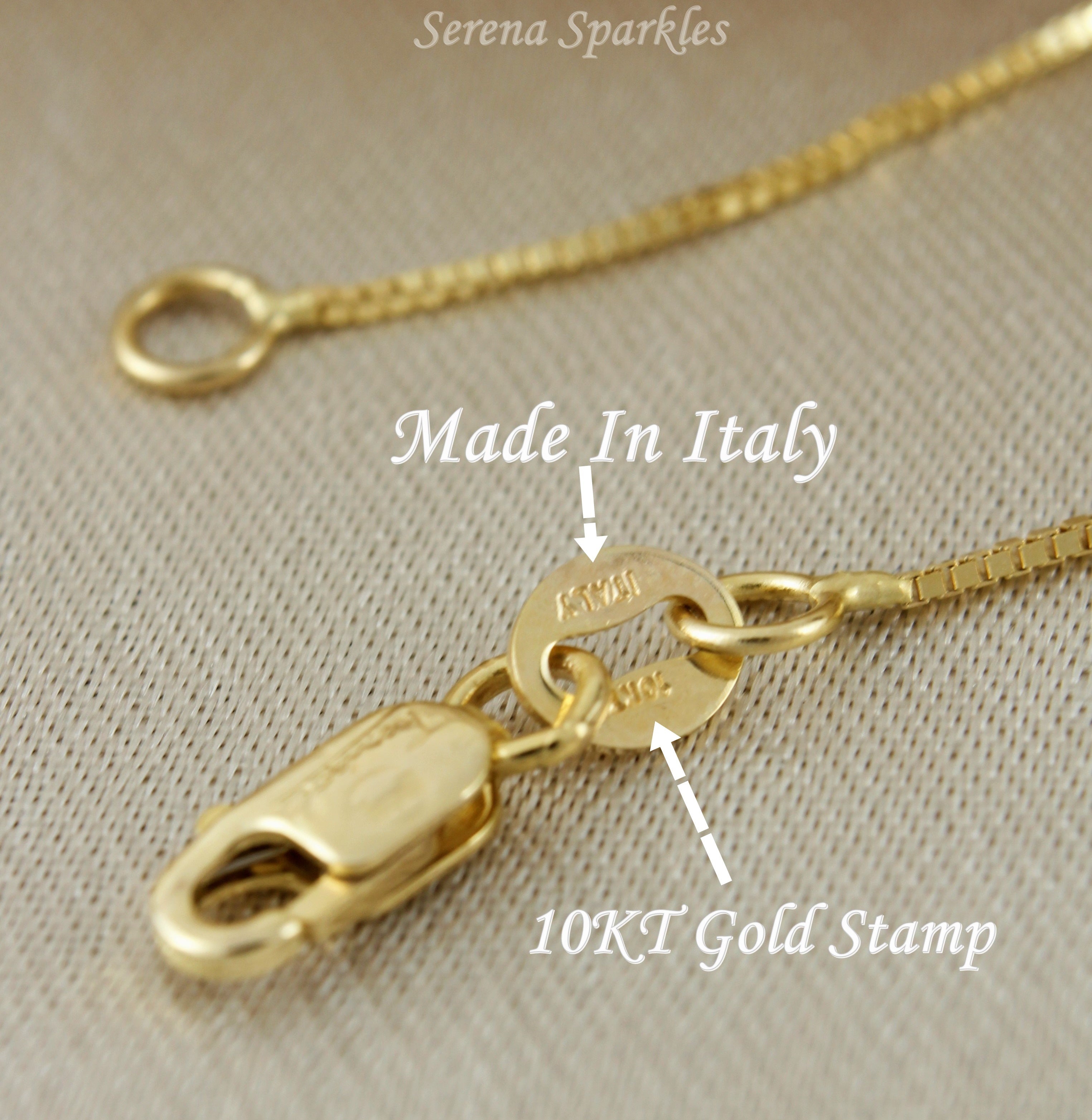 10k Solid Gold Box Chain Bracelet - Serena Sparkles