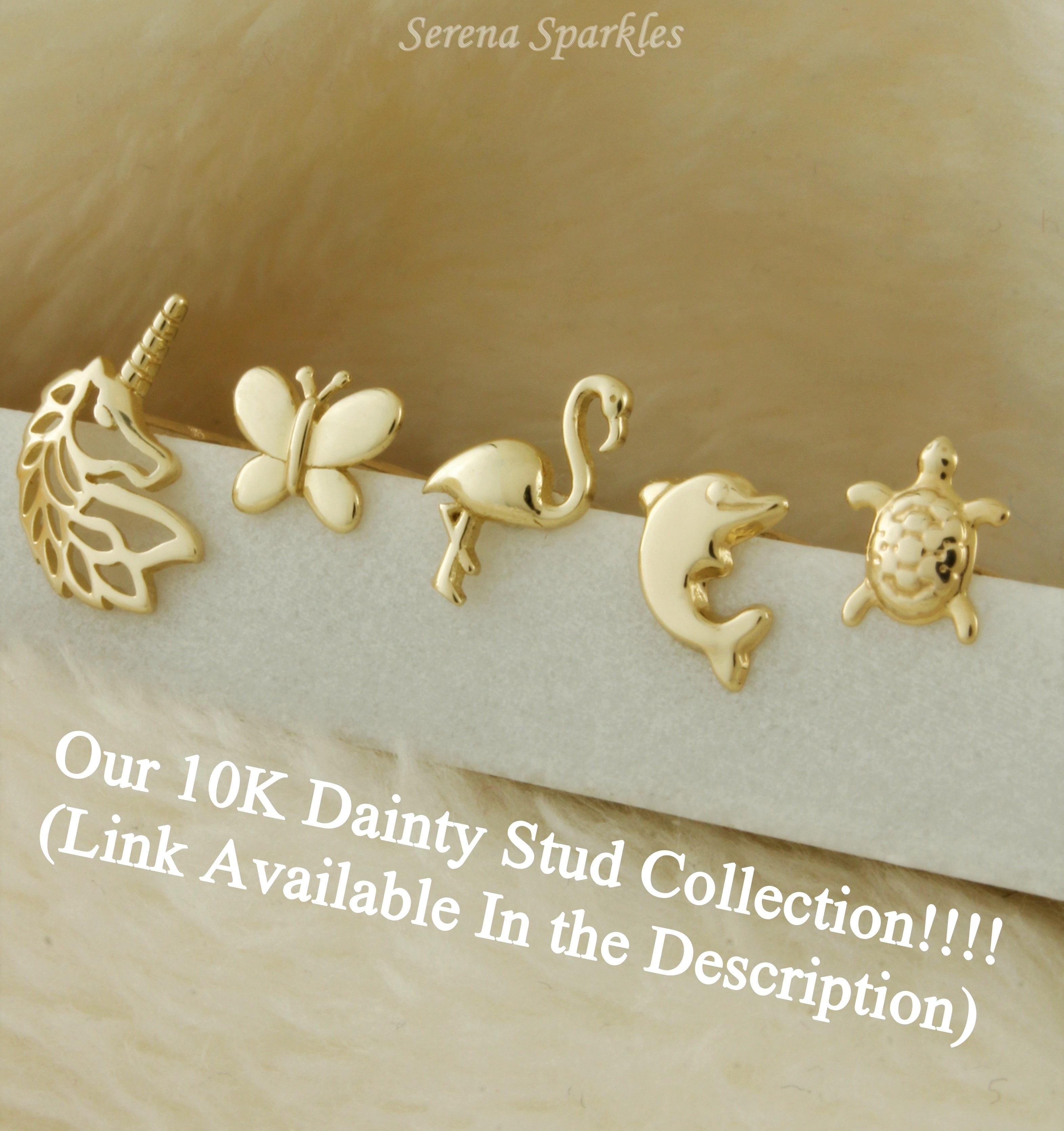 10k Solid Gold Bee Ear Stud Earrings - Serena Sparkles