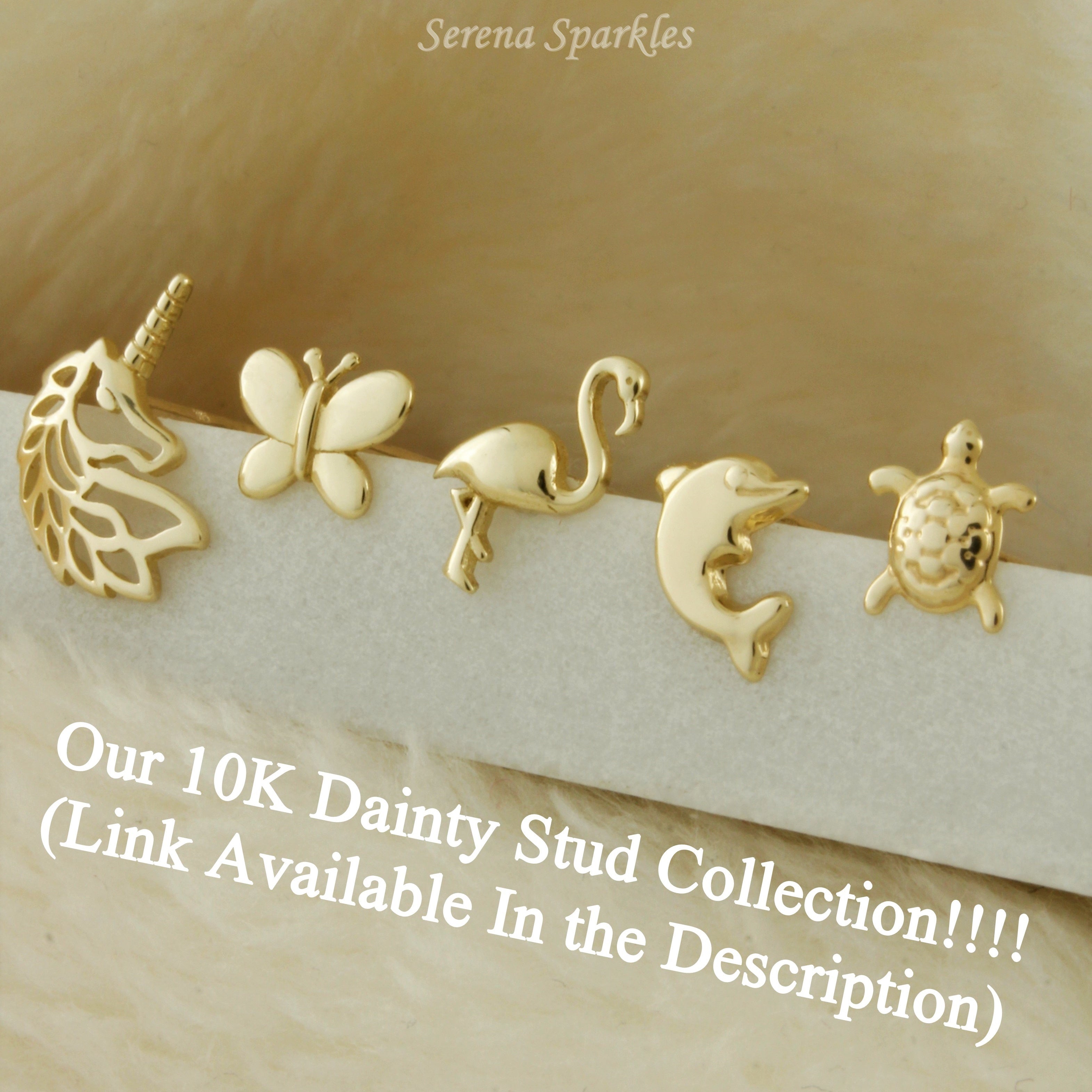 10k Solid Gold Music Notes Stud Earrings - Serena Sparkles