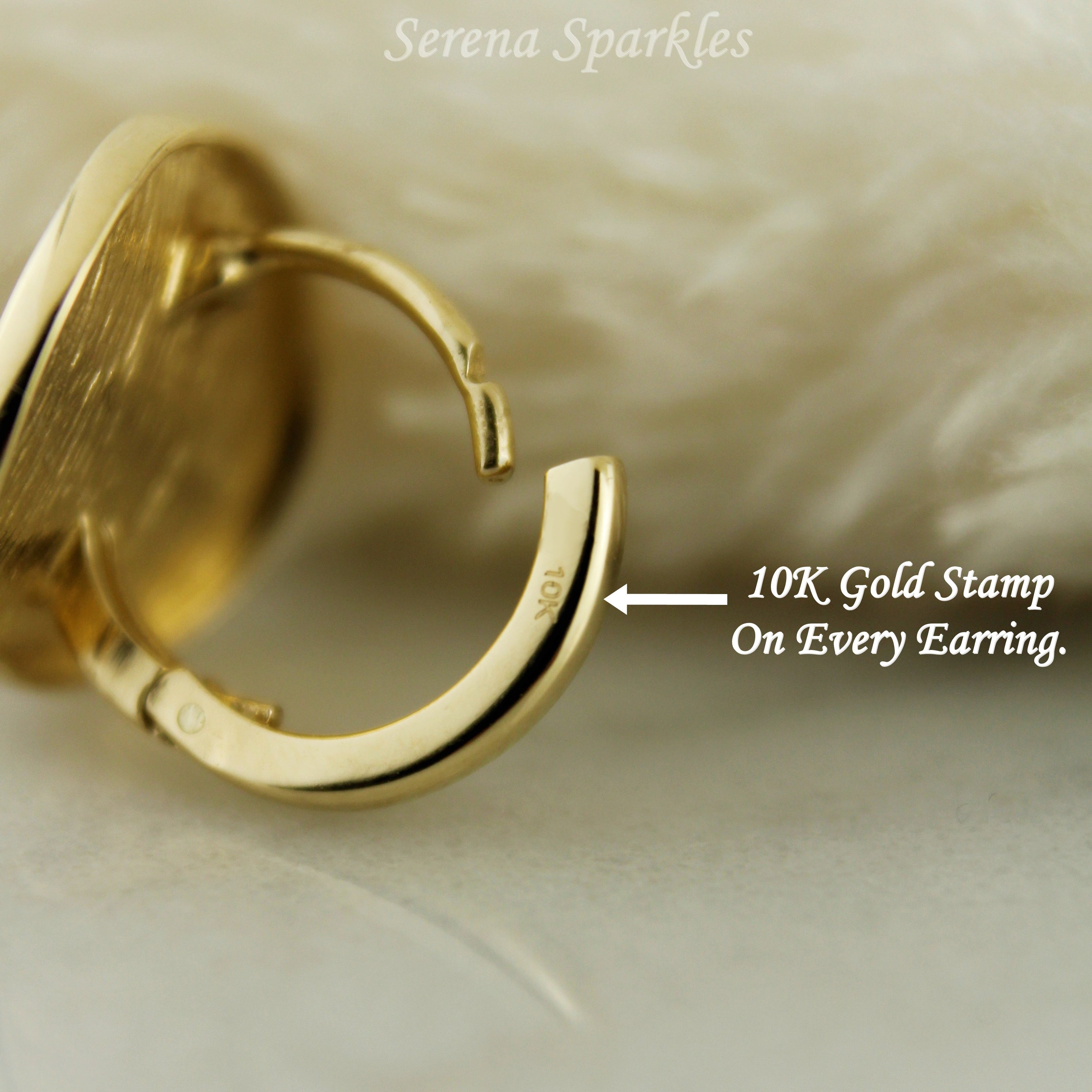 10k Solid Gold Satin Finish Huggie Earrings - Serena Sparkles