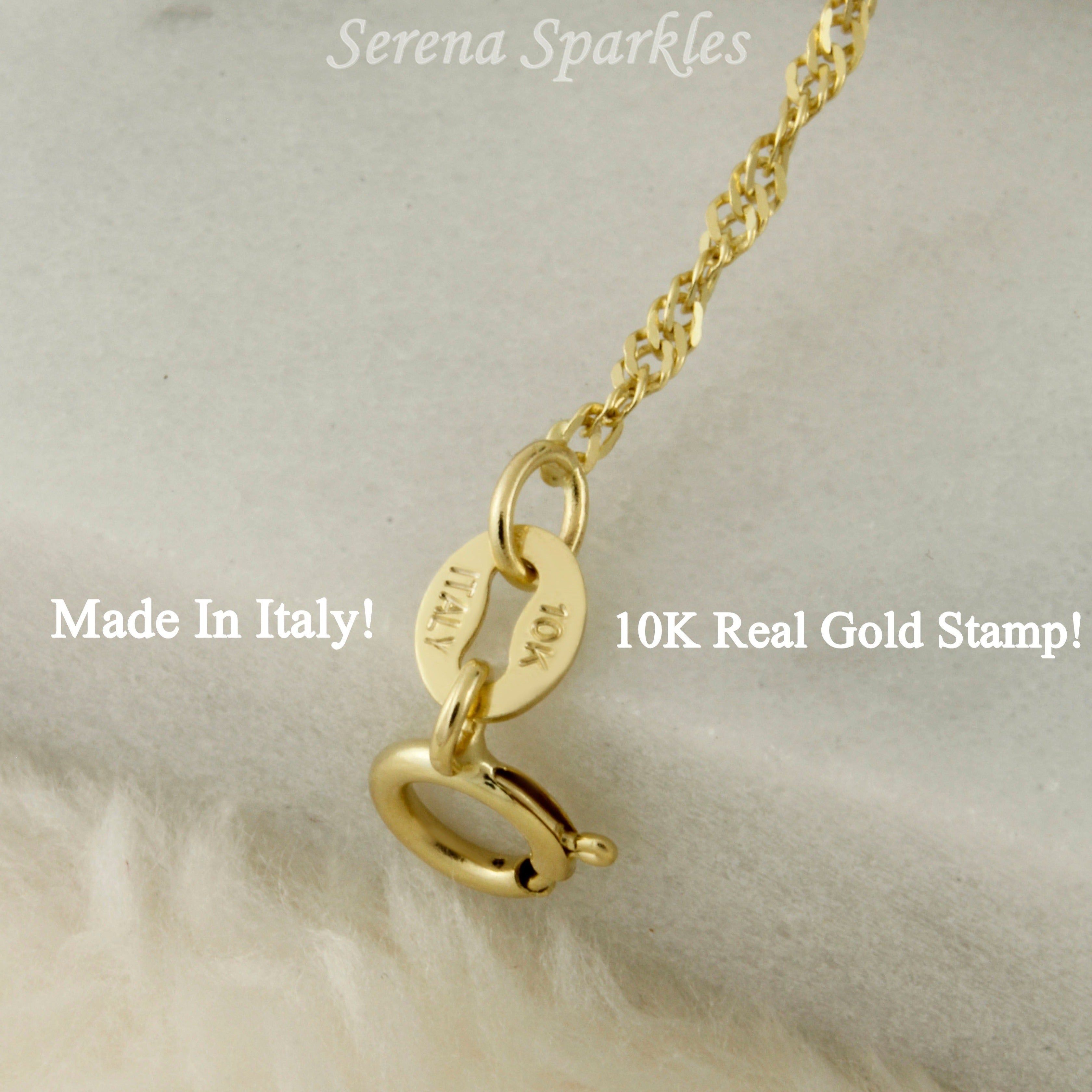 10k Solid Gold Twisted Chain Anklet - Serena Sparkles