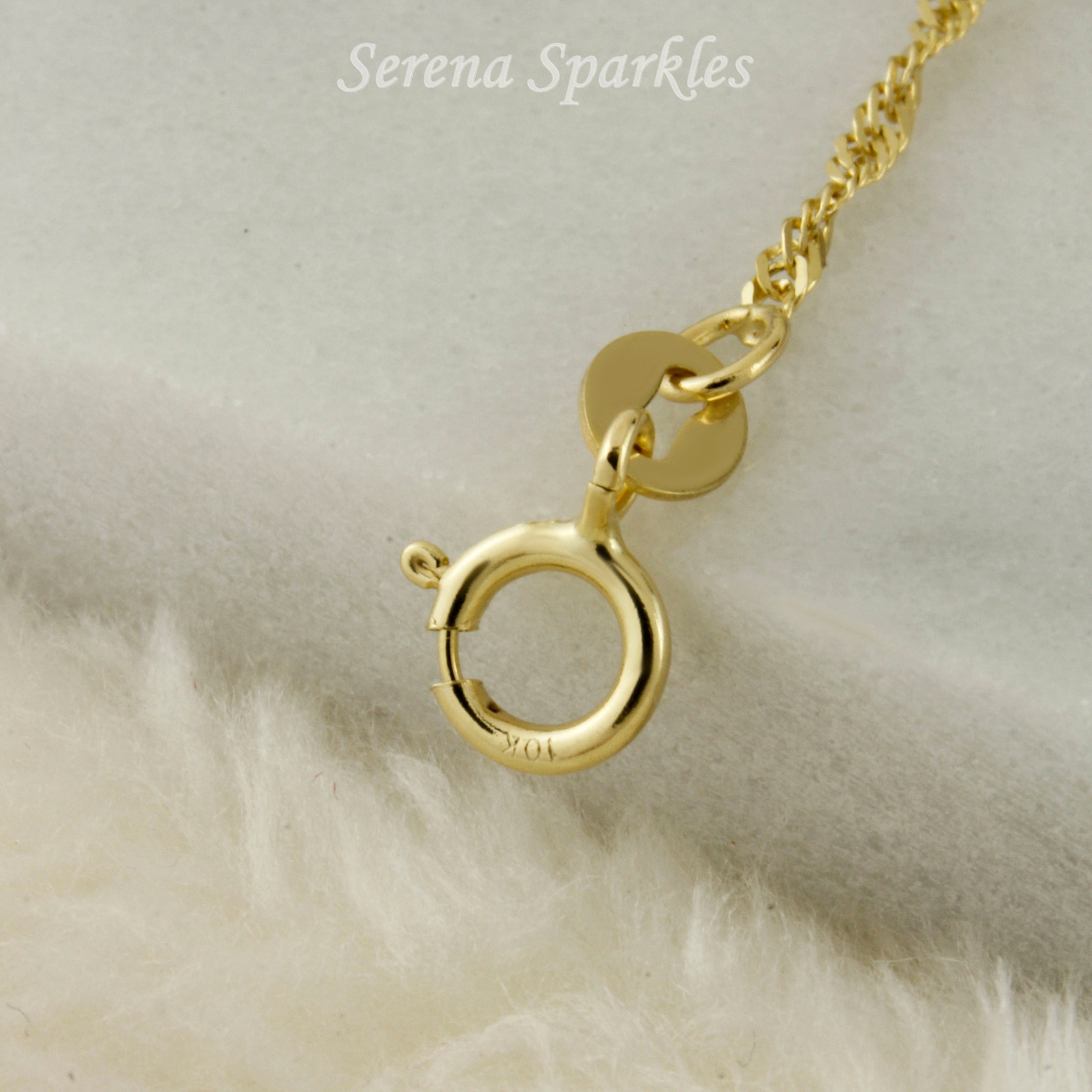 10k Solid Gold Twisted Chain Anklet - Serena Sparkles