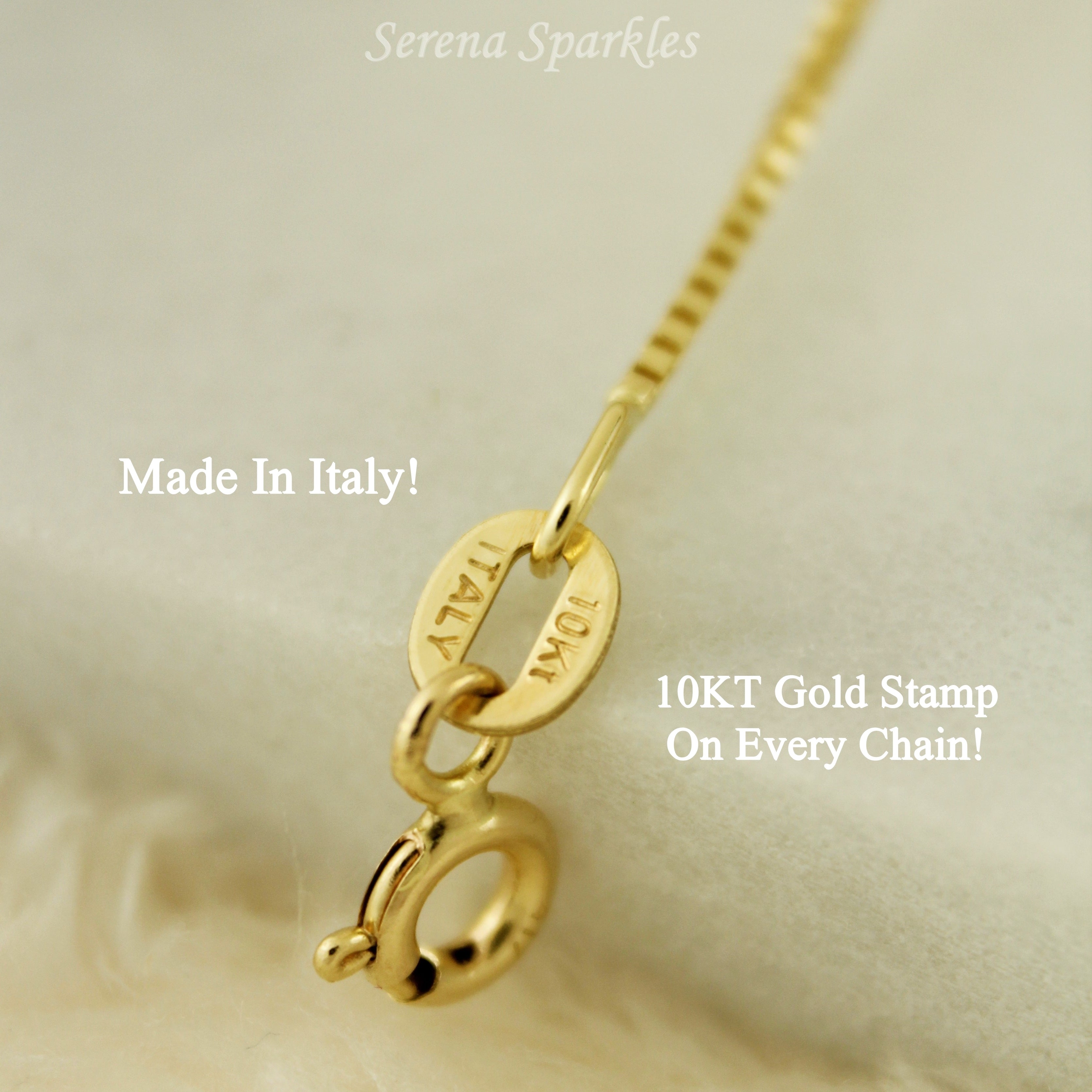 10k Solid Gold Box Chain Anklet - Serena Sparkles