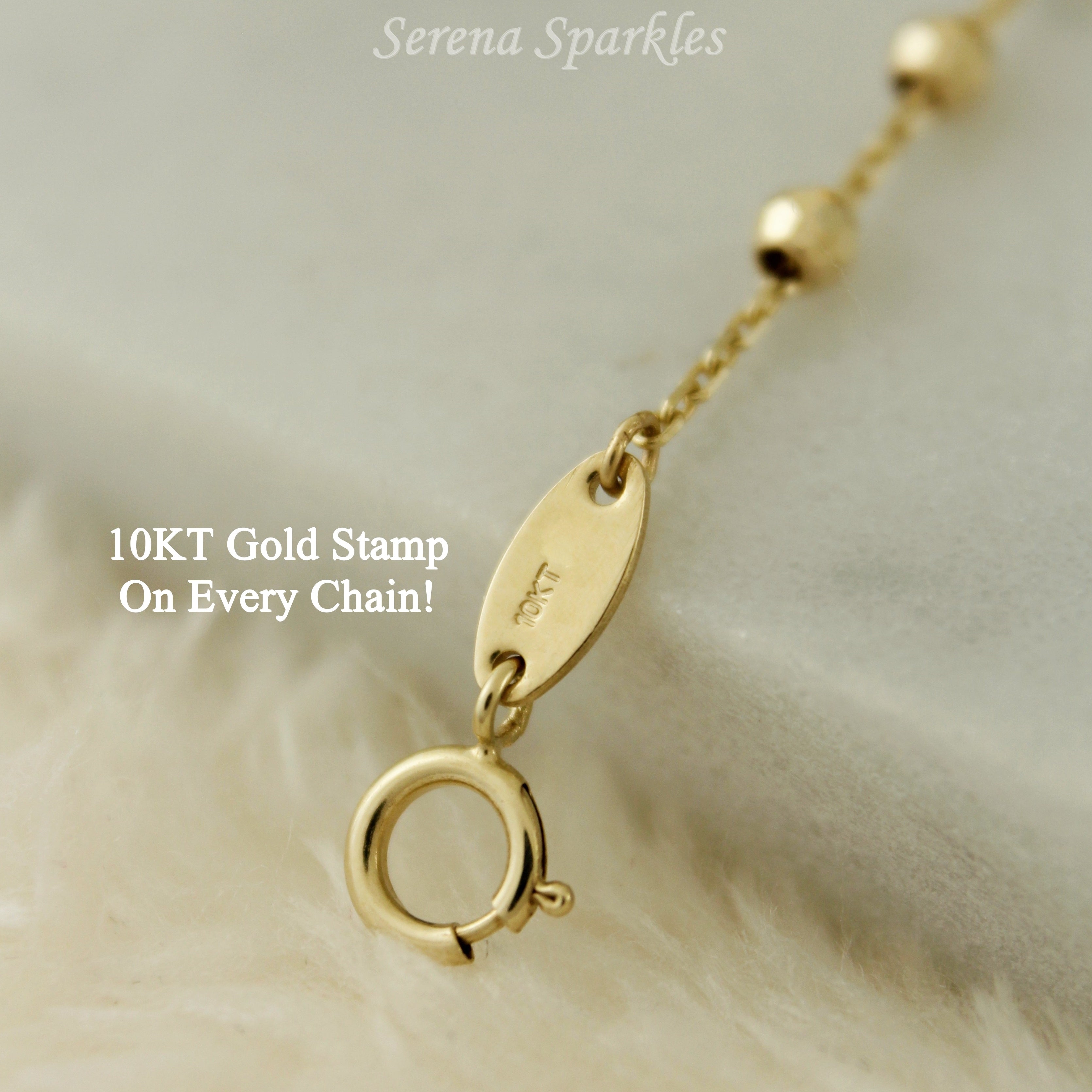 10k Solid Gold Ball Bracelet - Serena Sparkles