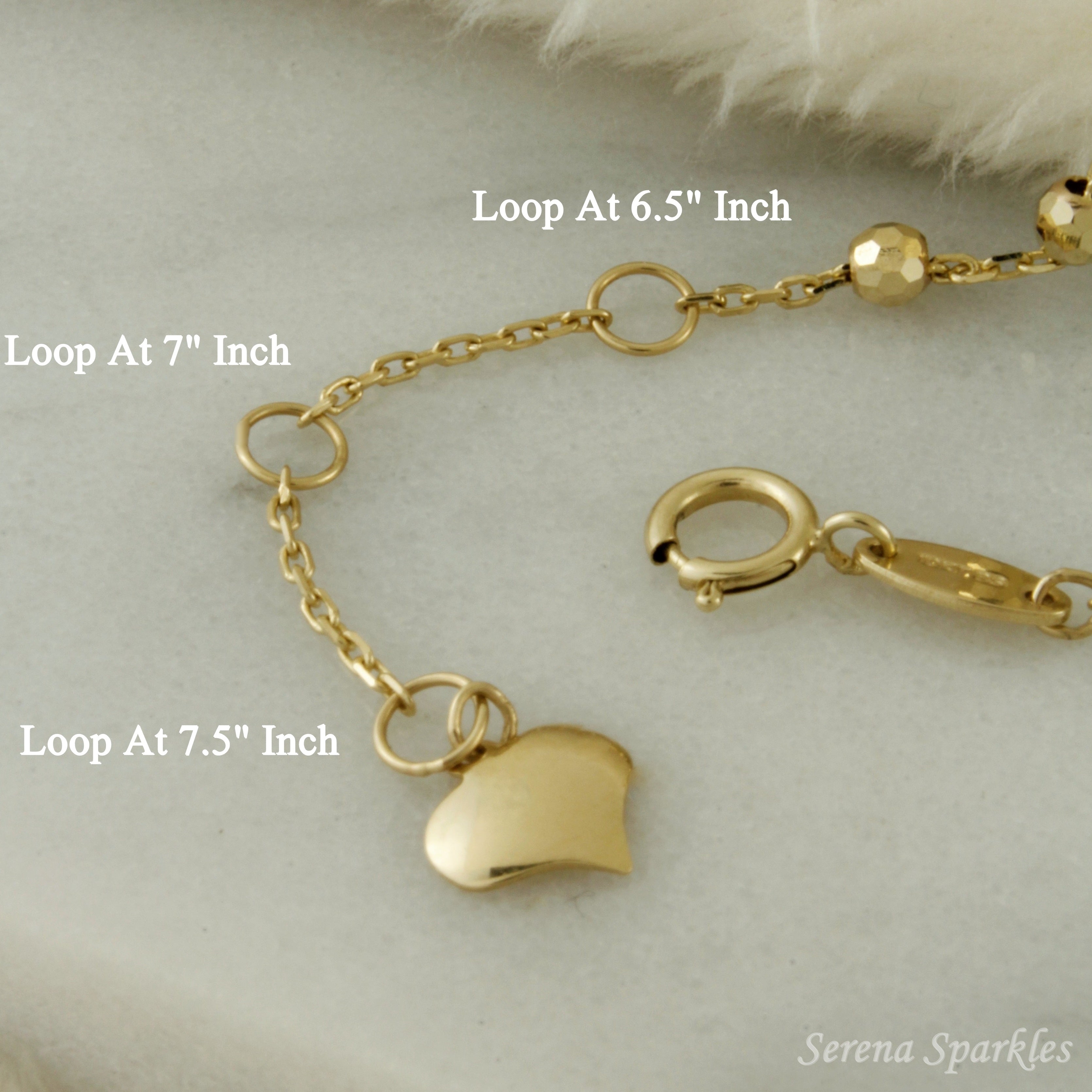 10k Solid Gold Ball Bracelet - Serena Sparkles