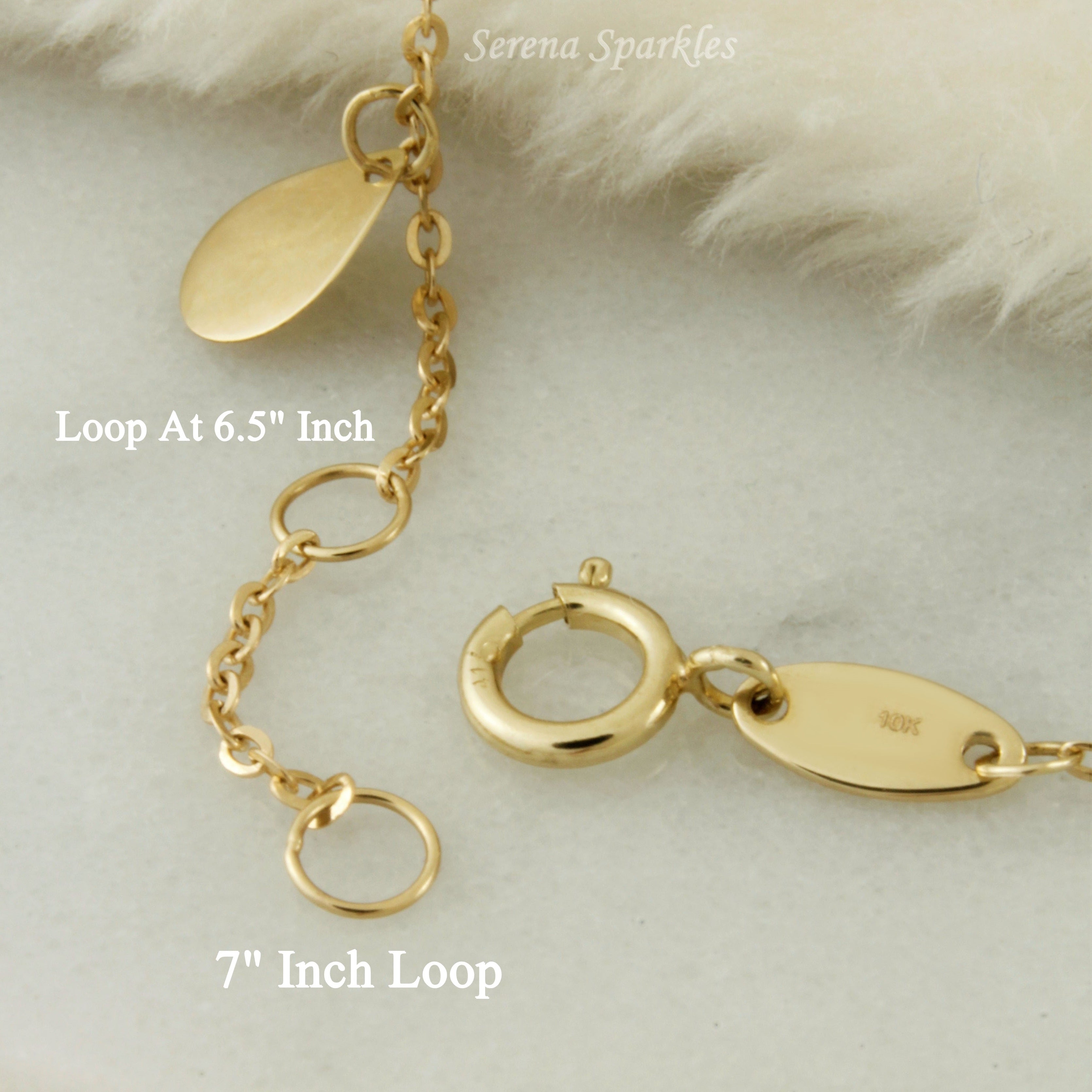 10K Solid Gold Drop Disc Bracelet - Serena Sparkles