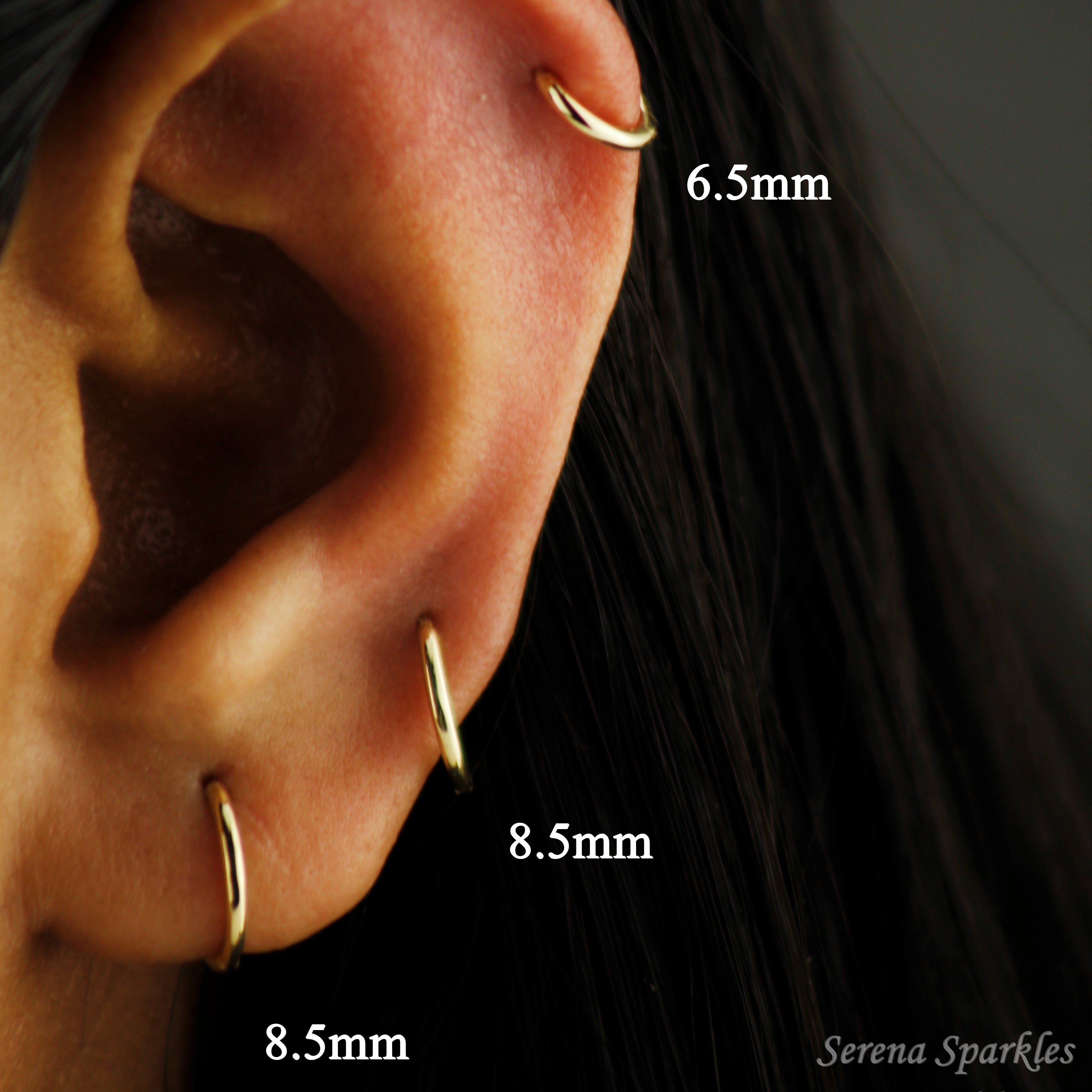 10k Solid Gold Tiny Huggie Hoop Earrings - Serena Sparkles