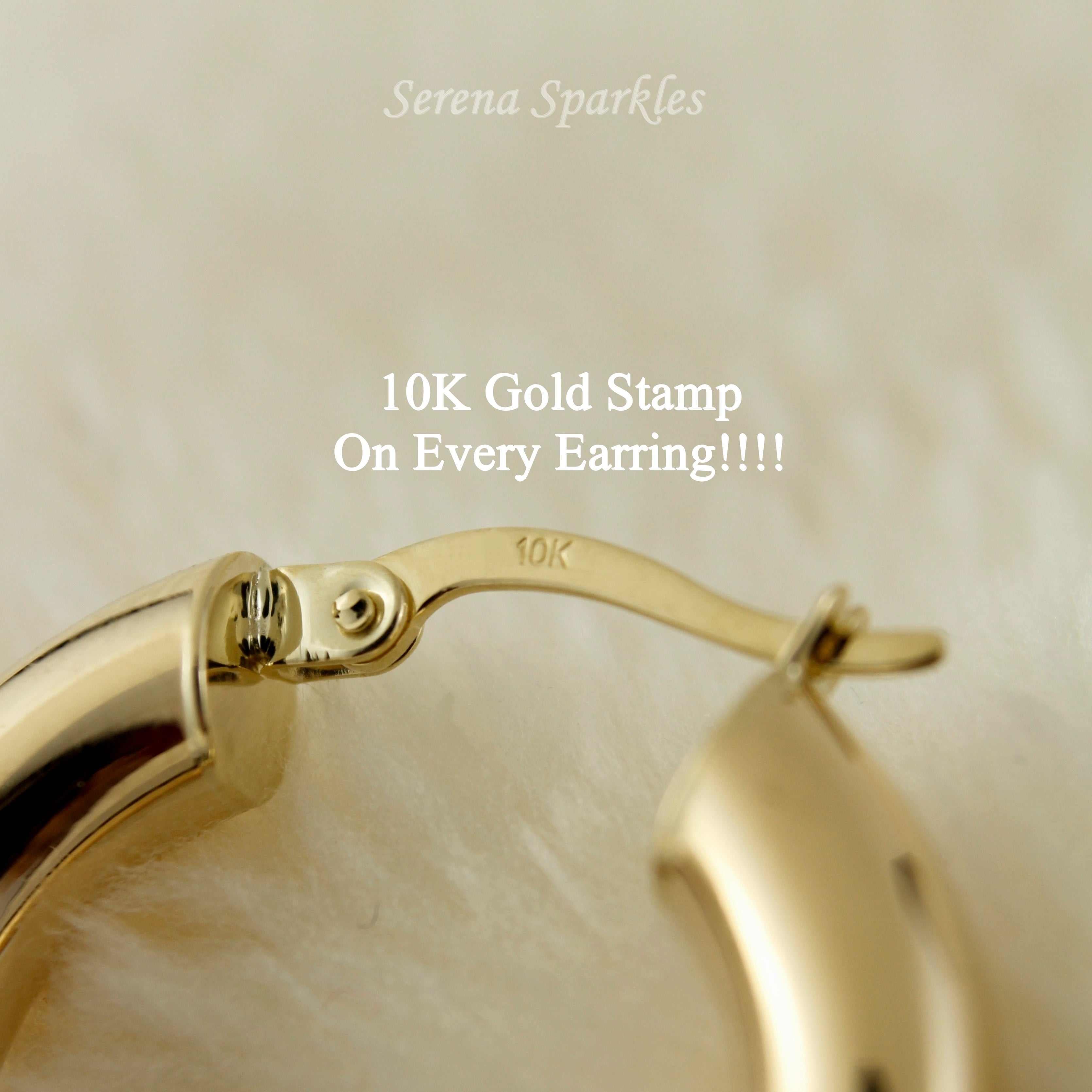 10k Solid Gold Classic 5mm Tube Hoop Earrings - Serena Sparkles