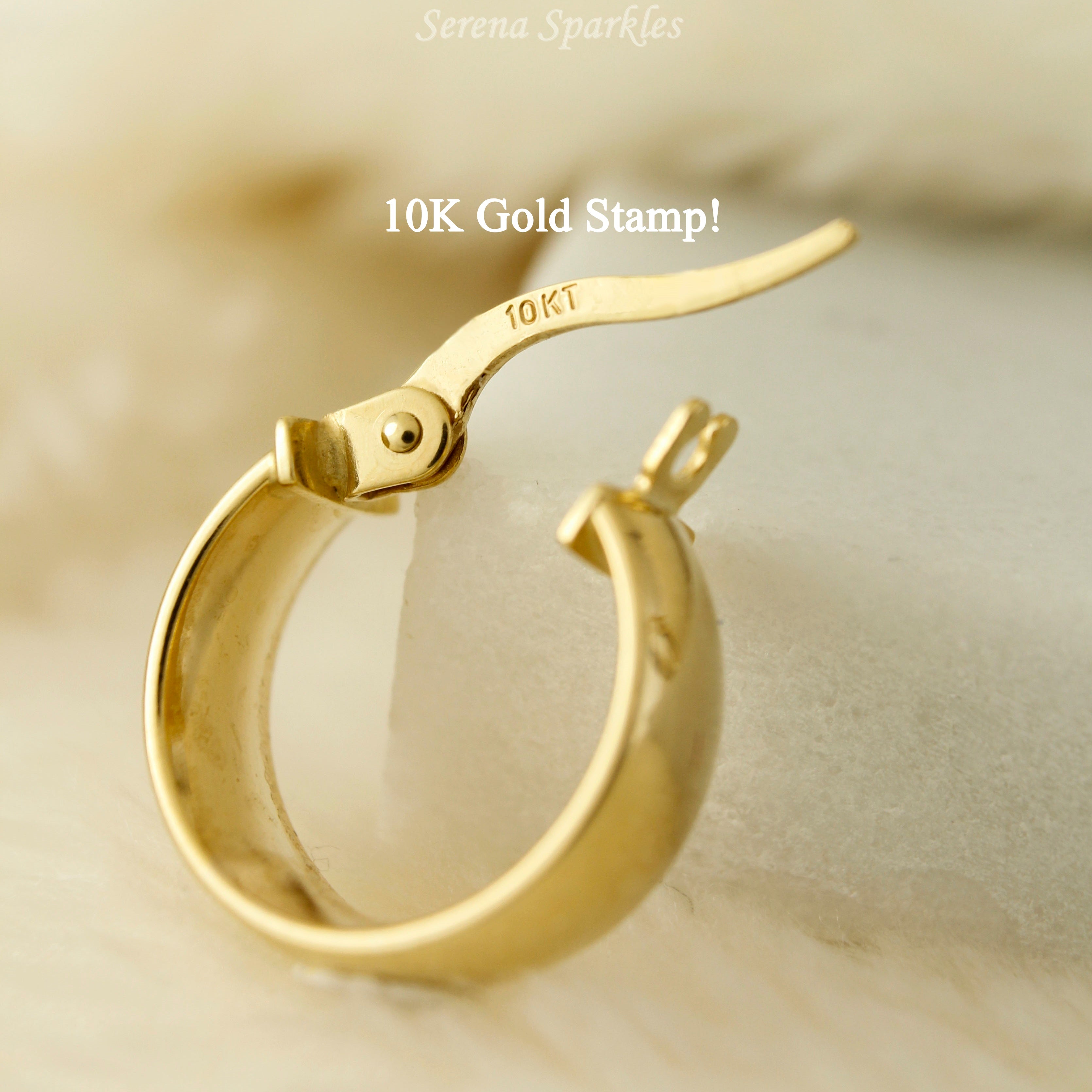 Solid Gold Thick Hoops - Serena Sparkles