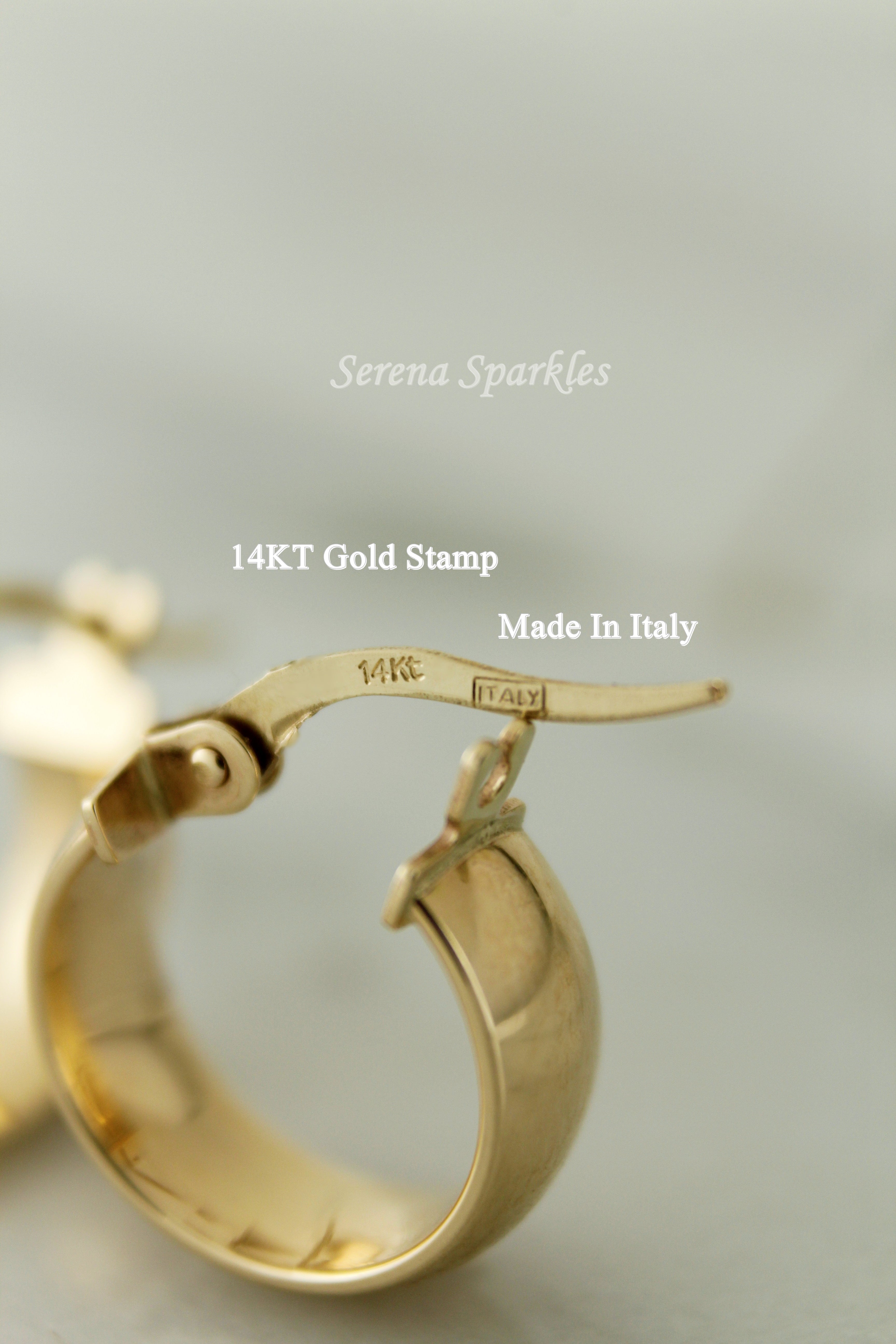 Solid Gold Thick Hoops - Serena Sparkles