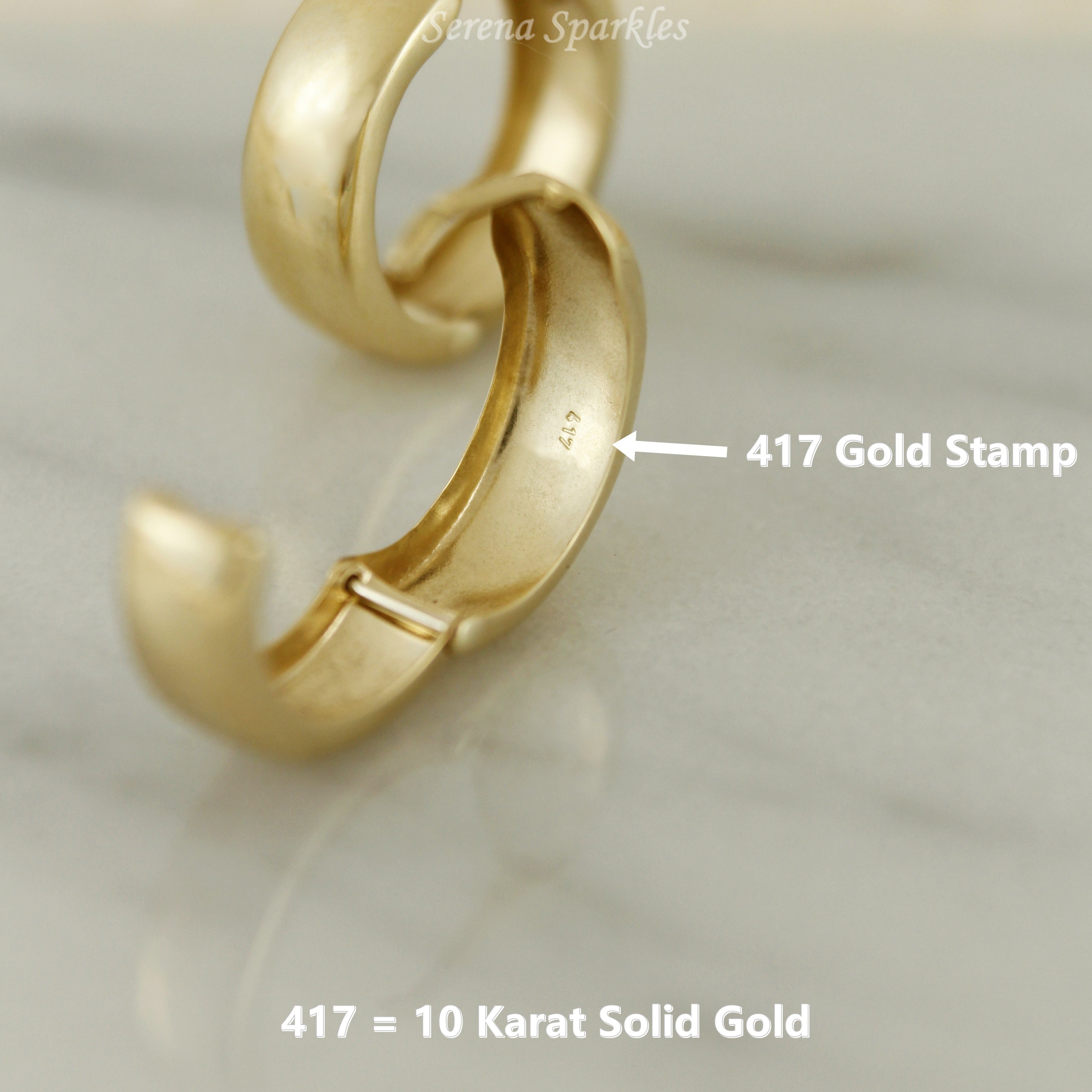 10k Solid Gold Small & Large Huggie Hoop Earrings - Serena Sparkles