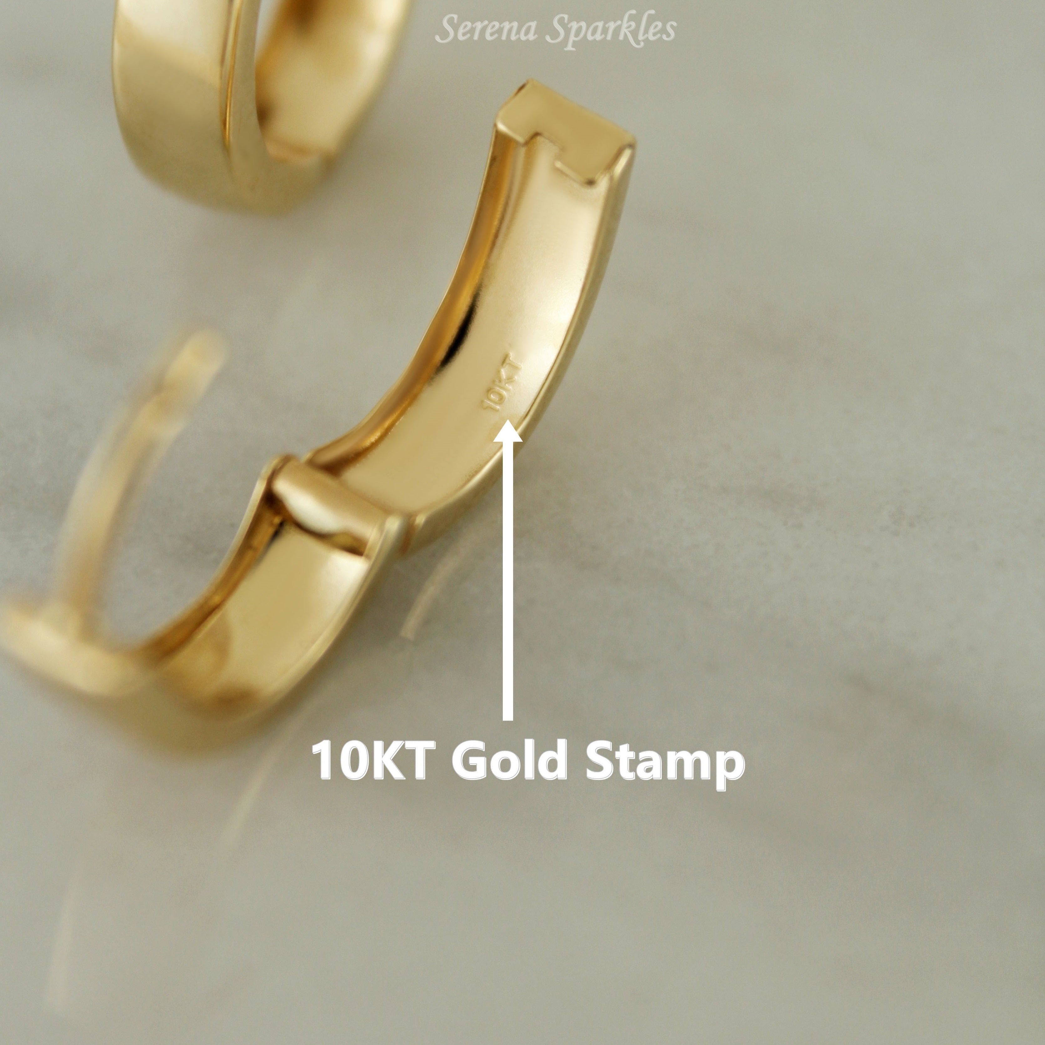 10k Solid Gold Oval Huggie Hoop Earrings - Serena Sparkles