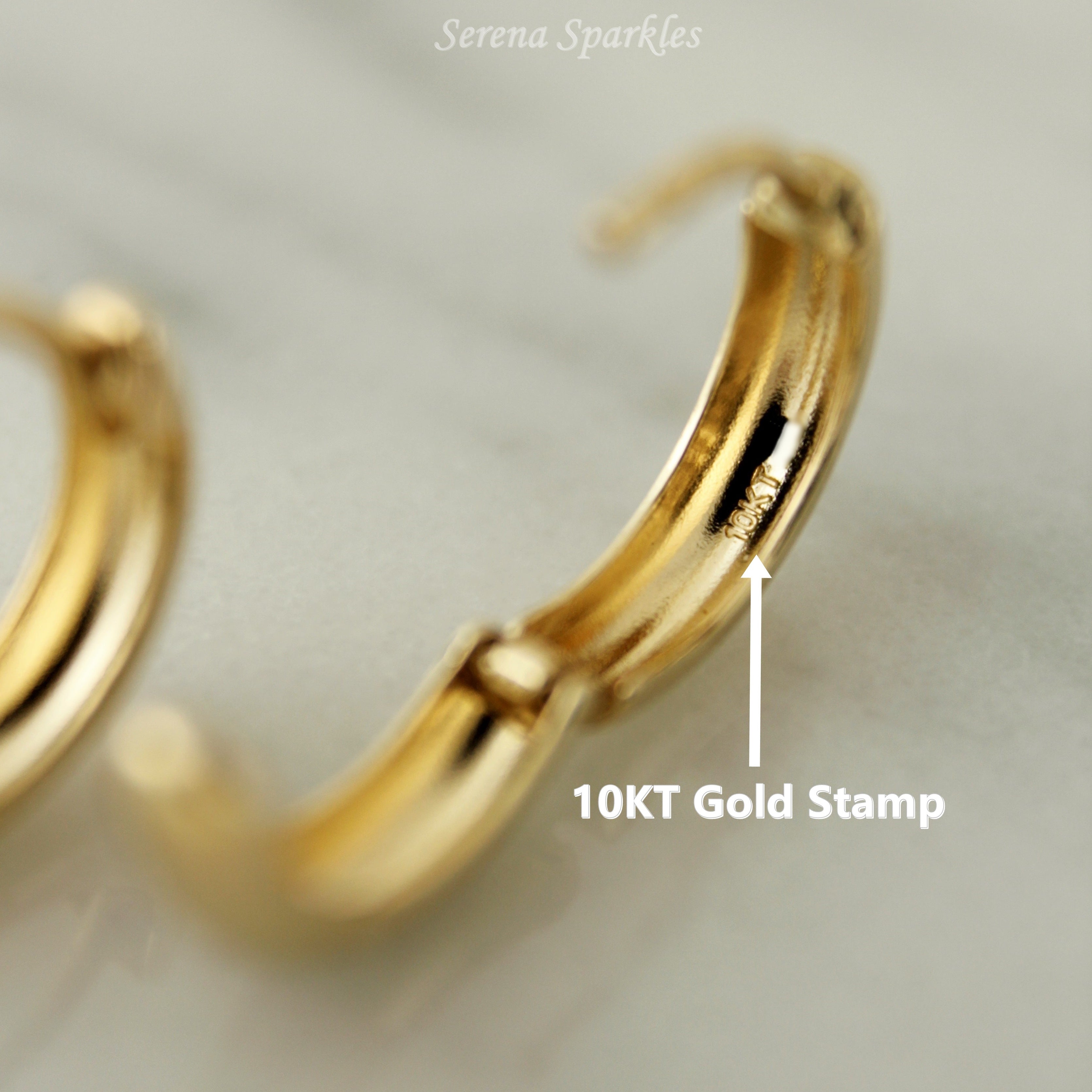 10k Solid Gold Small Huggie Hoop Earrings - Serena Sparkles