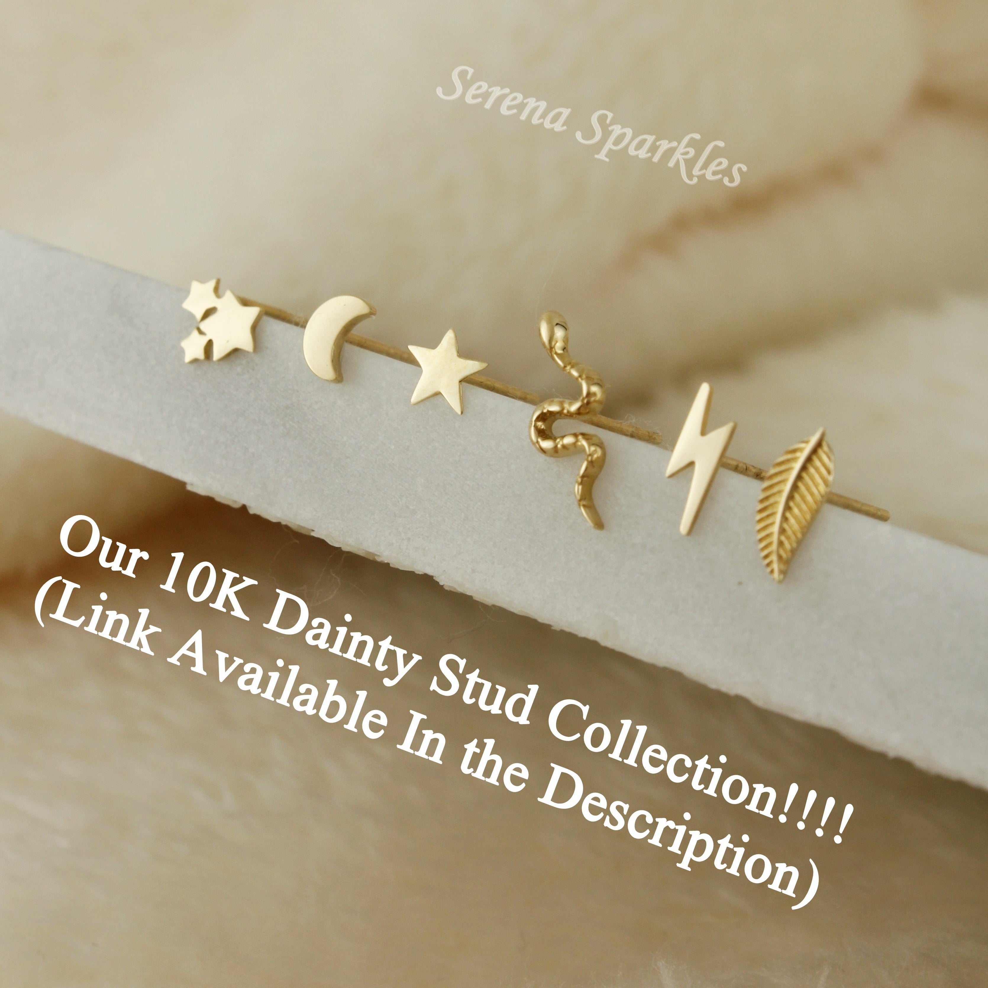 10k Solid Gold Butterfly Ear Studs - Serena Sparkles