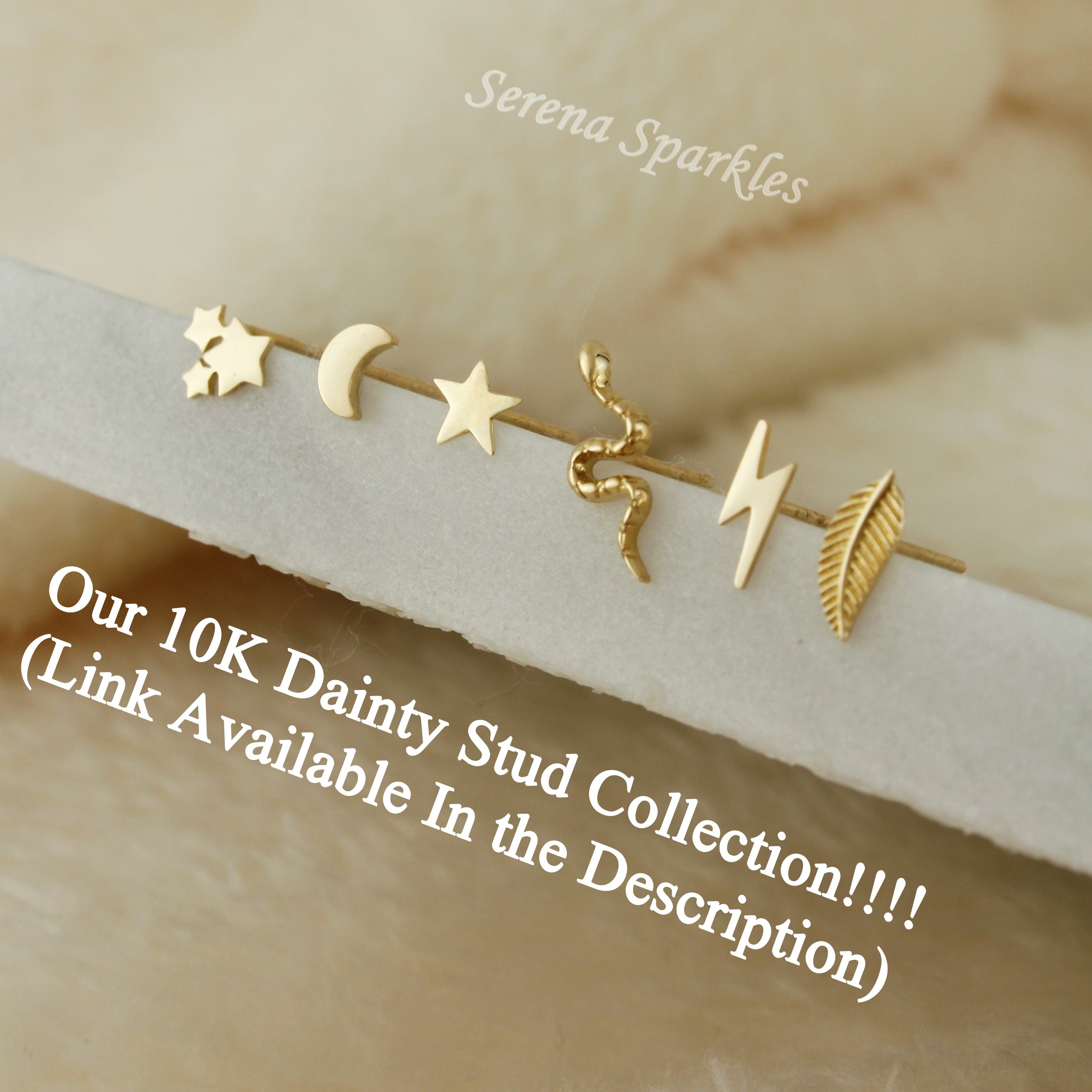 10k Solid Gold Bird Ear Stud Earrings - Serena Sparkles