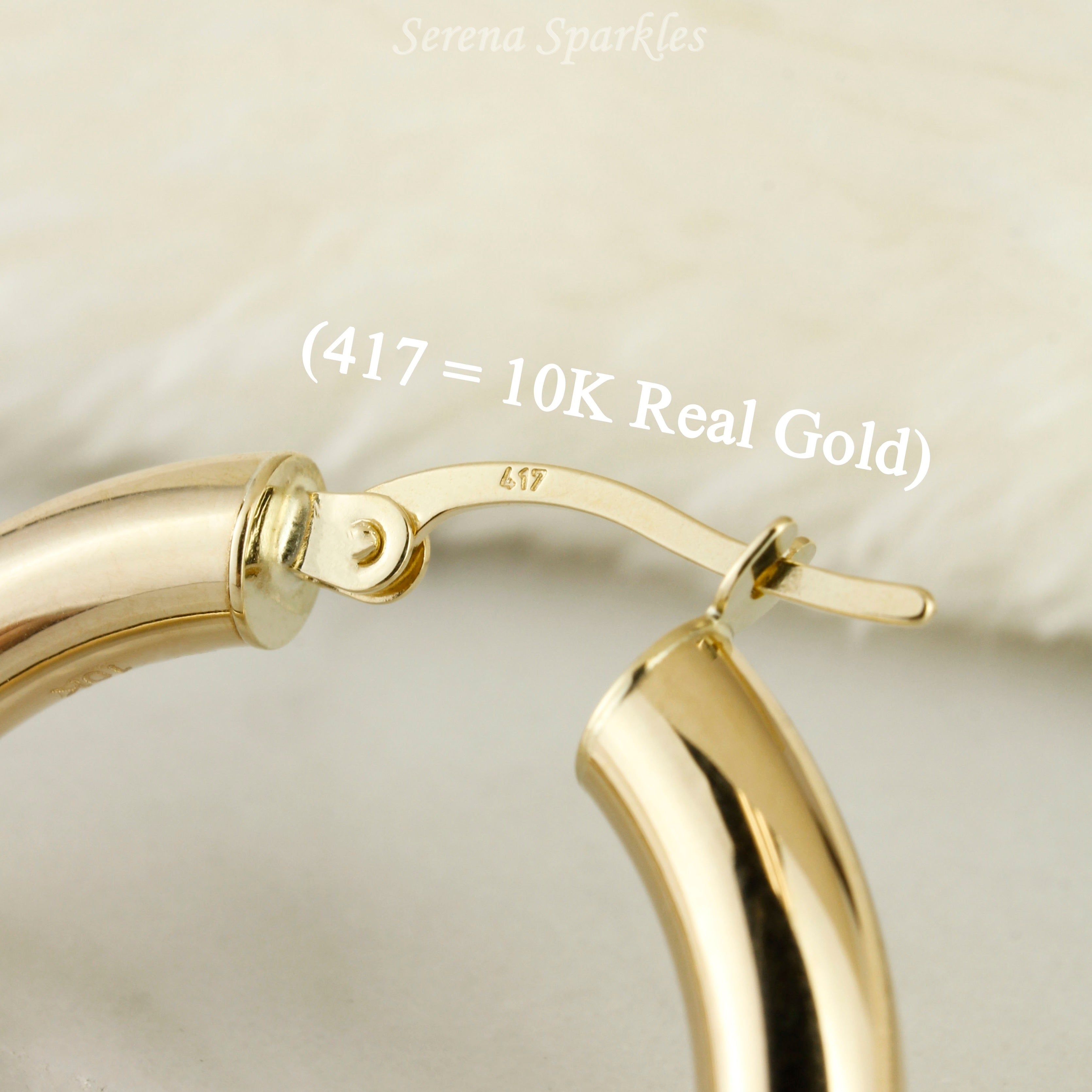 10k Solid Gold Classic 4mm Tube Hoop Earrings - Serena Sparkles