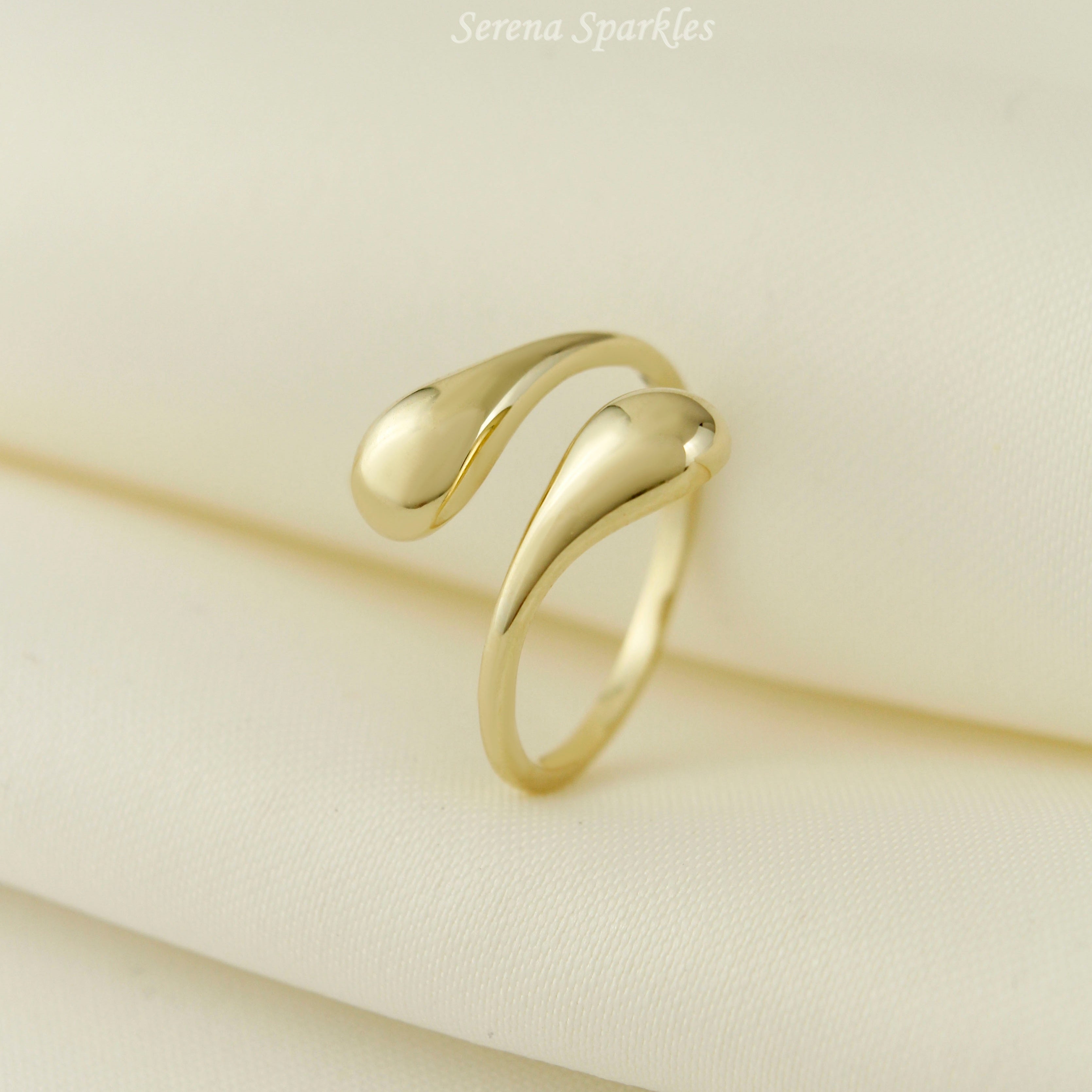 10k Solid Gold Chunky Open Ring - Serena Sparkles