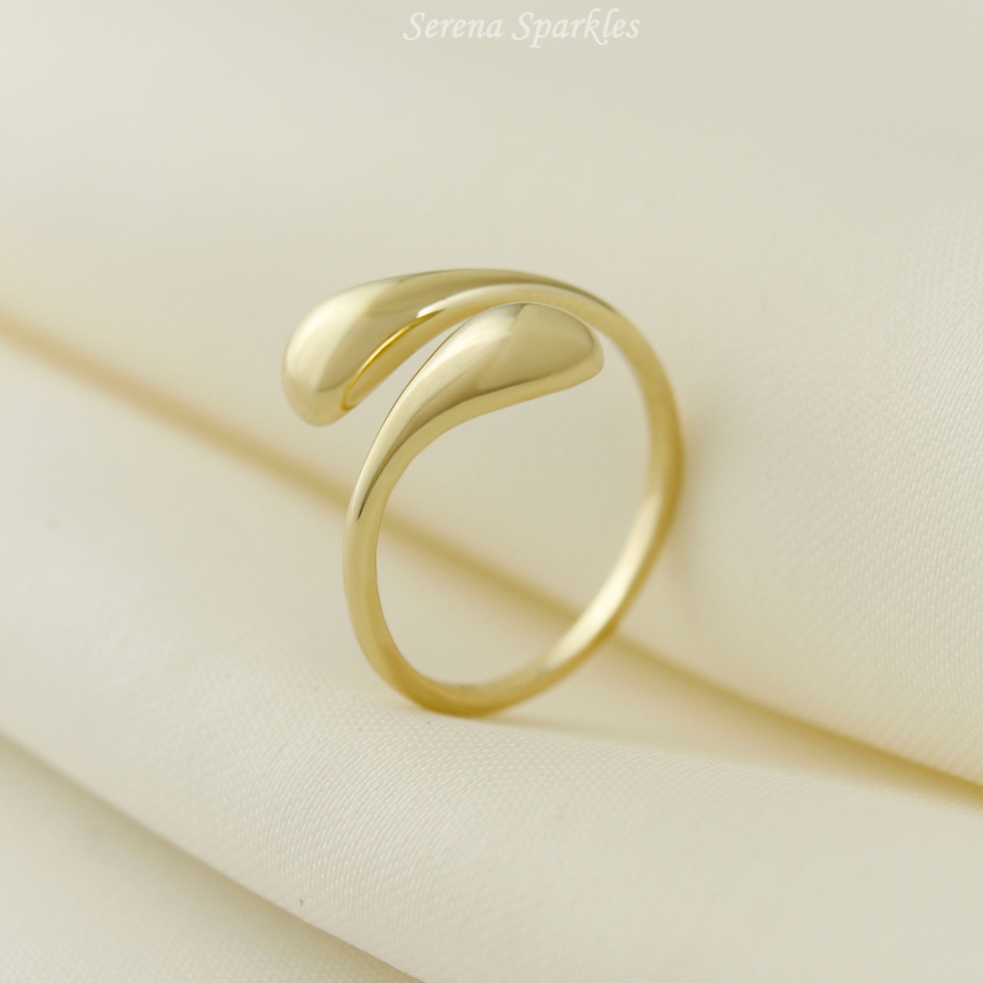 10k Solid Gold Chunky Open Ring - Serena Sparkles