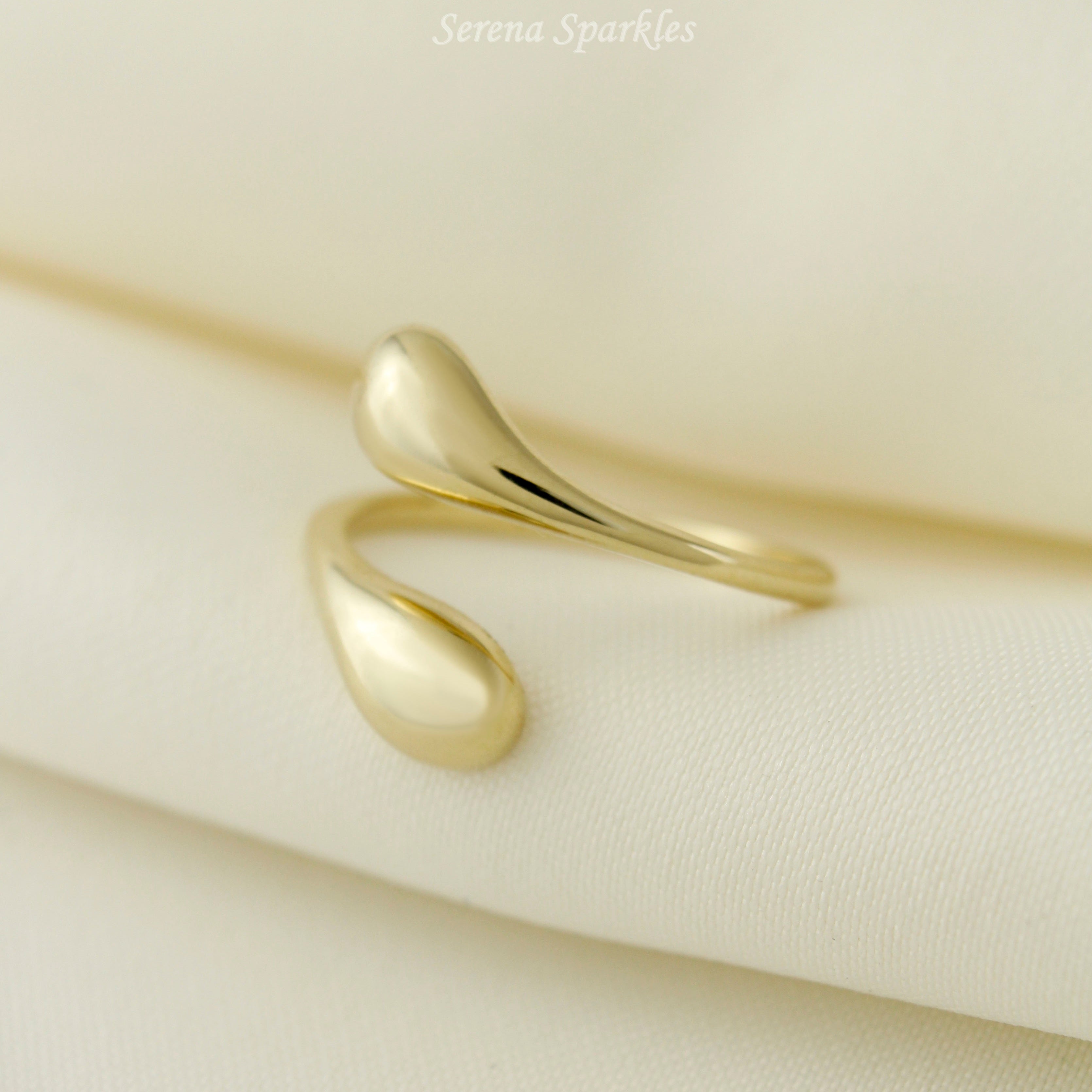 10k Solid Gold Chunky Open Ring - Serena Sparkles