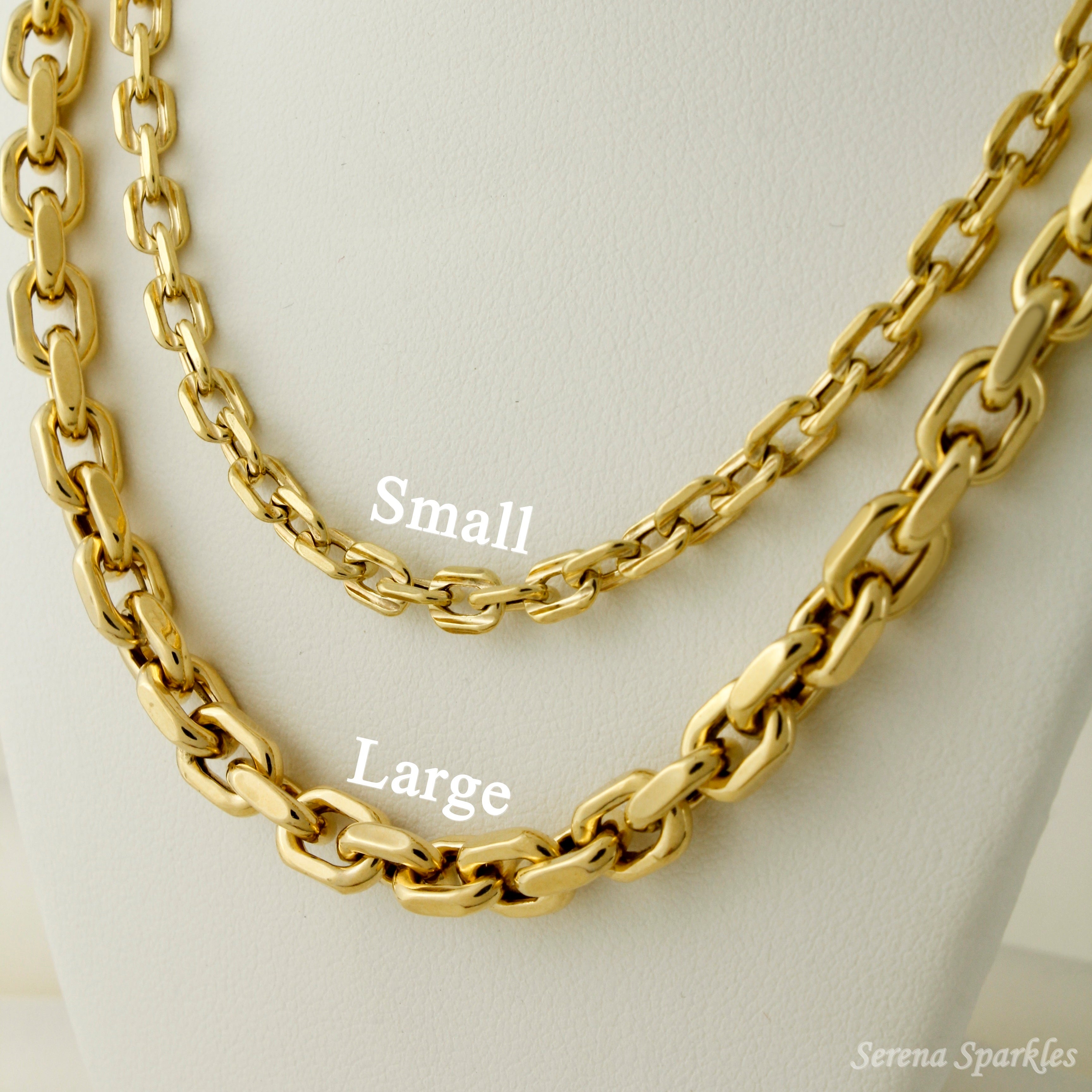 10k Real Gold Chunky Cable Chain Necklace - Serena Sparkles