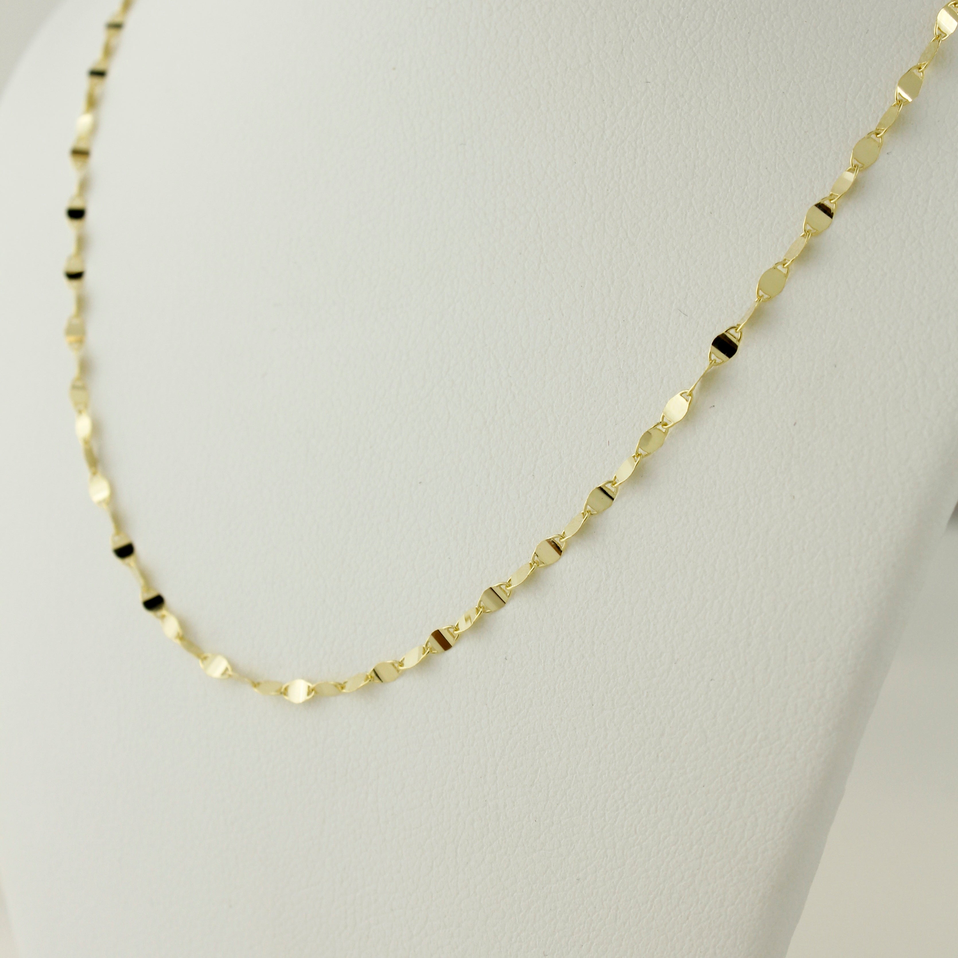 10k Solid Gold Sparkle Mirror Chain Necklace - Serena Sparkles