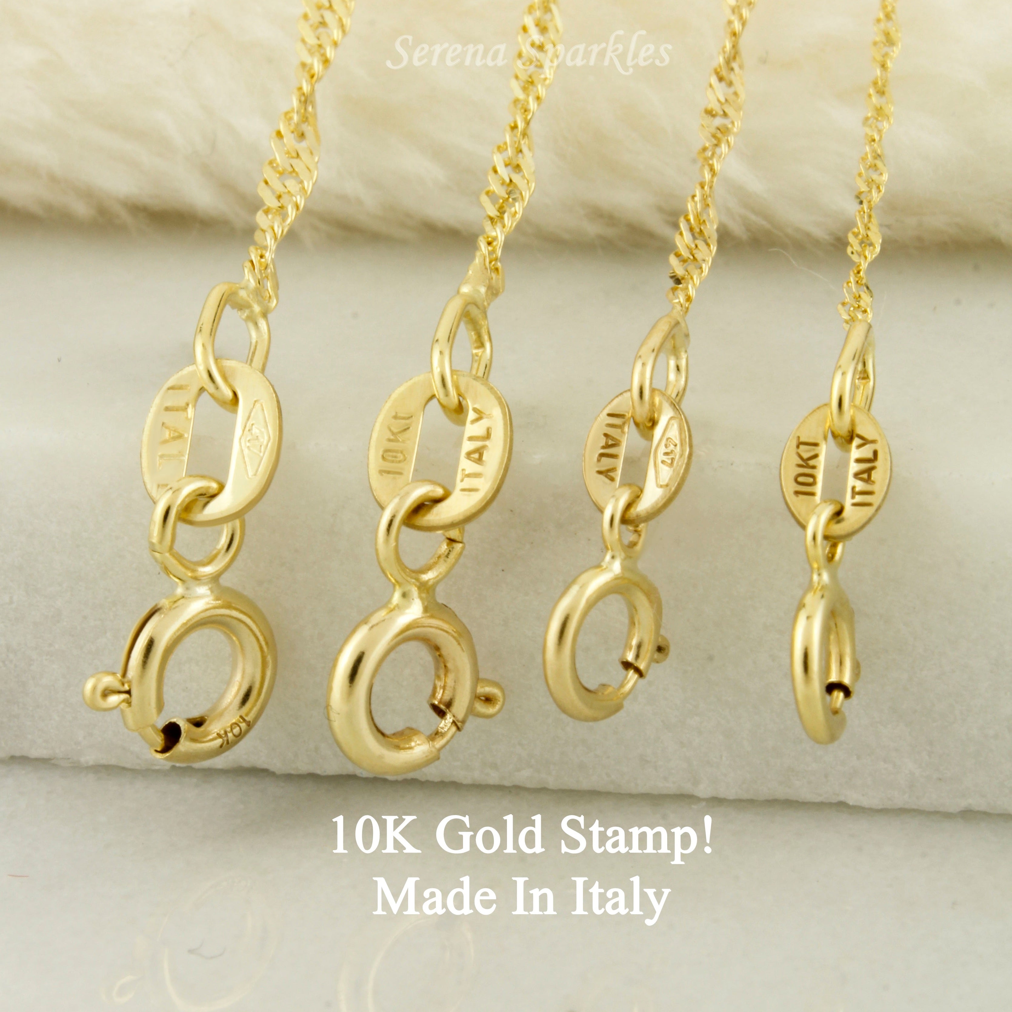 10k Solid Gold Twisted Chain Necklace - Serena Sparkles