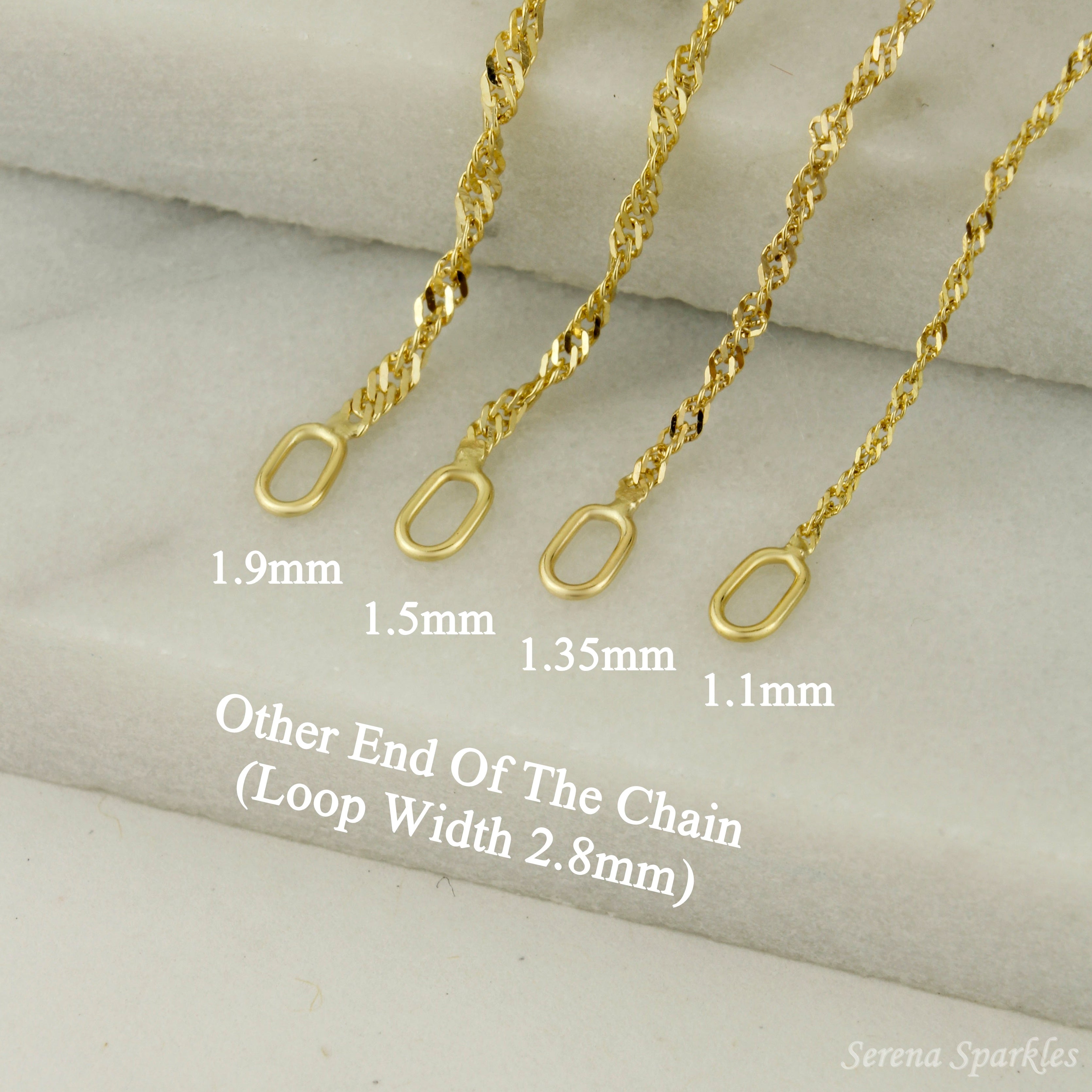 10k Solid Gold Twisted Chain Necklace - Serena Sparkles