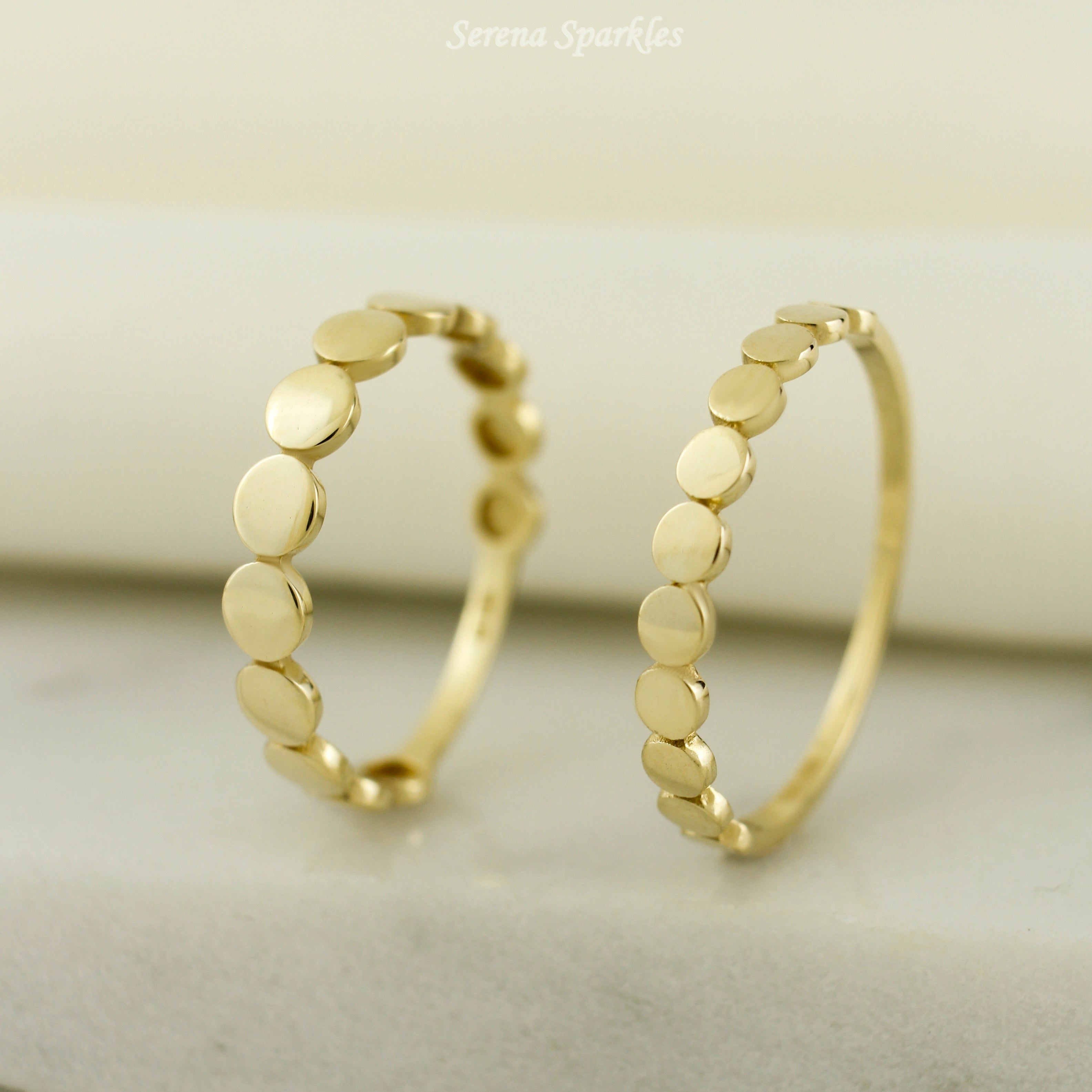 10k Solid Gold Stackable Dot Ring - Serena Sparkles