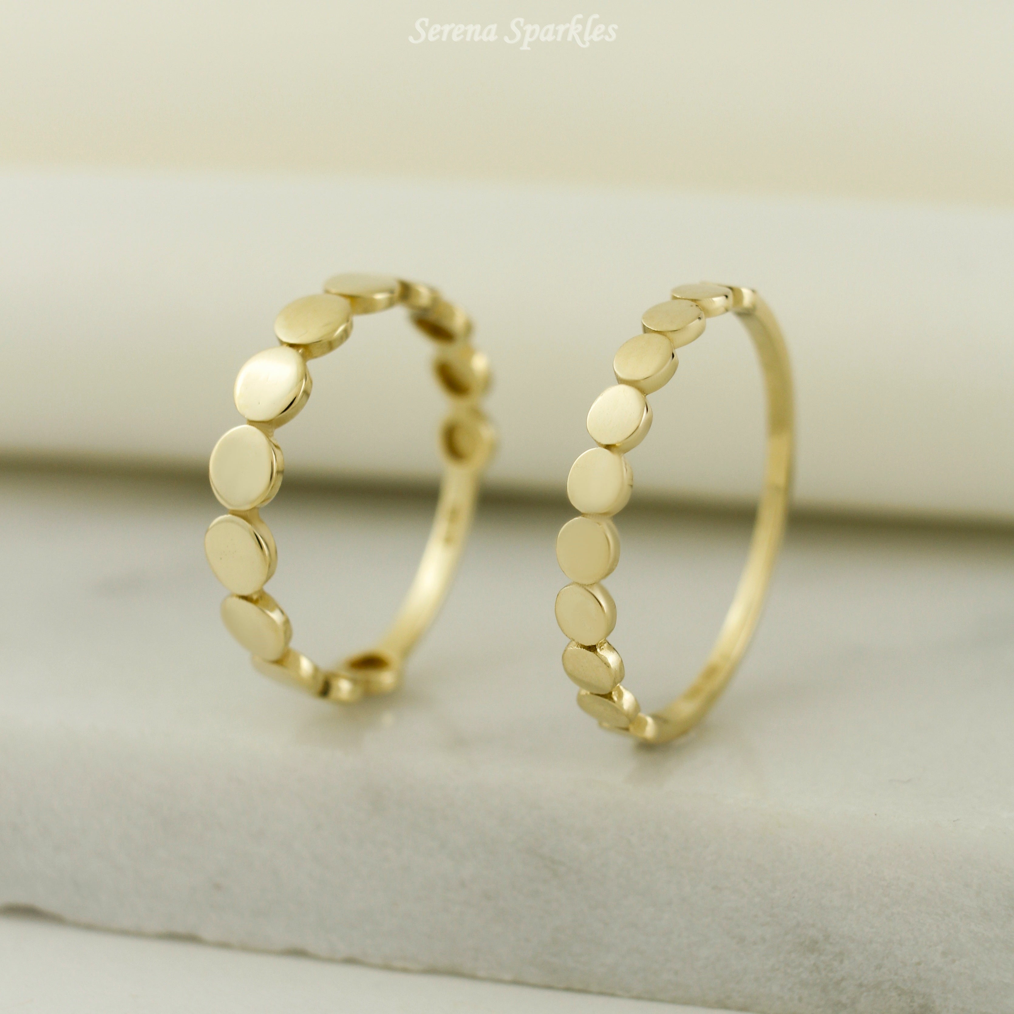 10k Solid Gold Stackable Dot Ring - Serena Sparkles