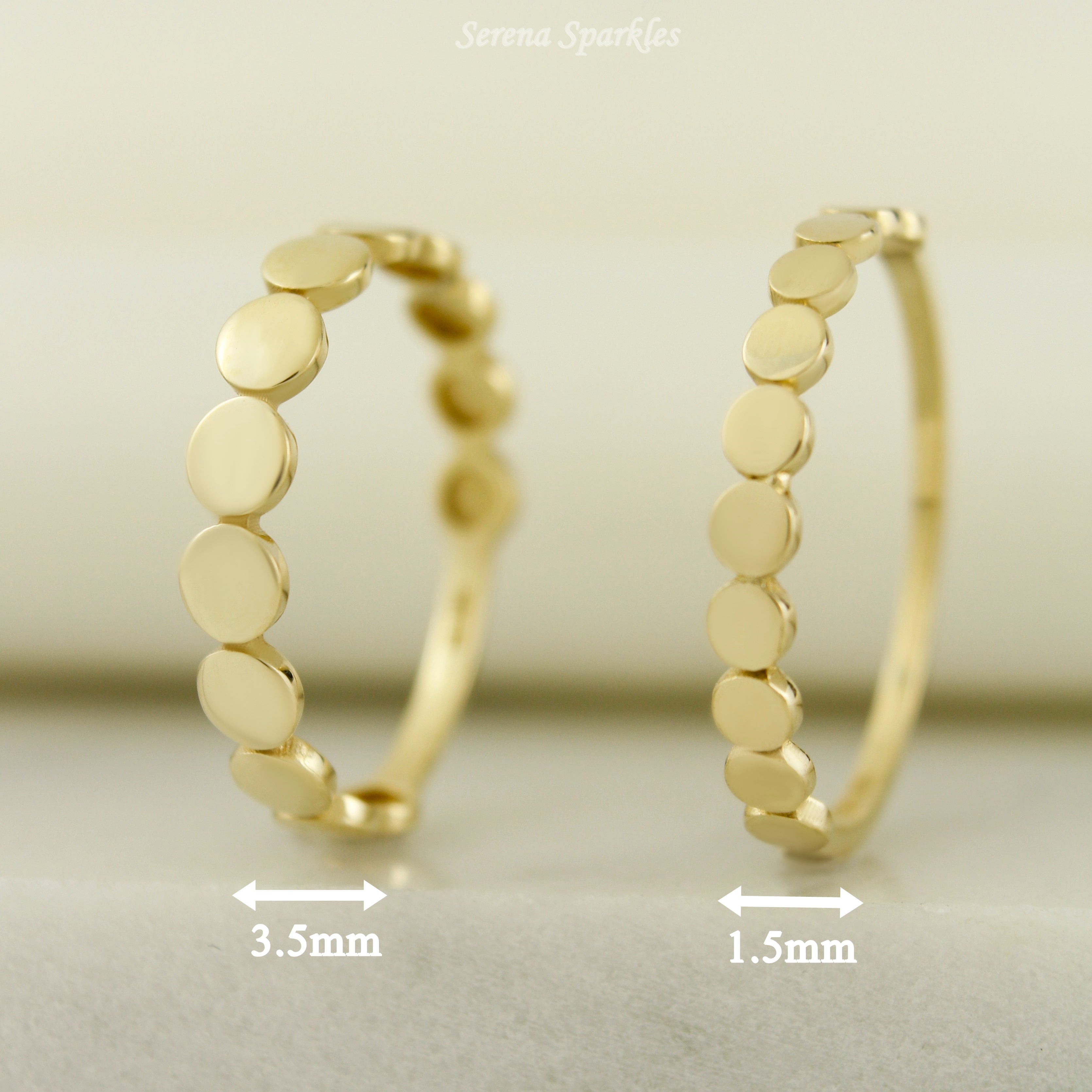 10k Solid Gold Stackable Dot Ring - Serena Sparkles