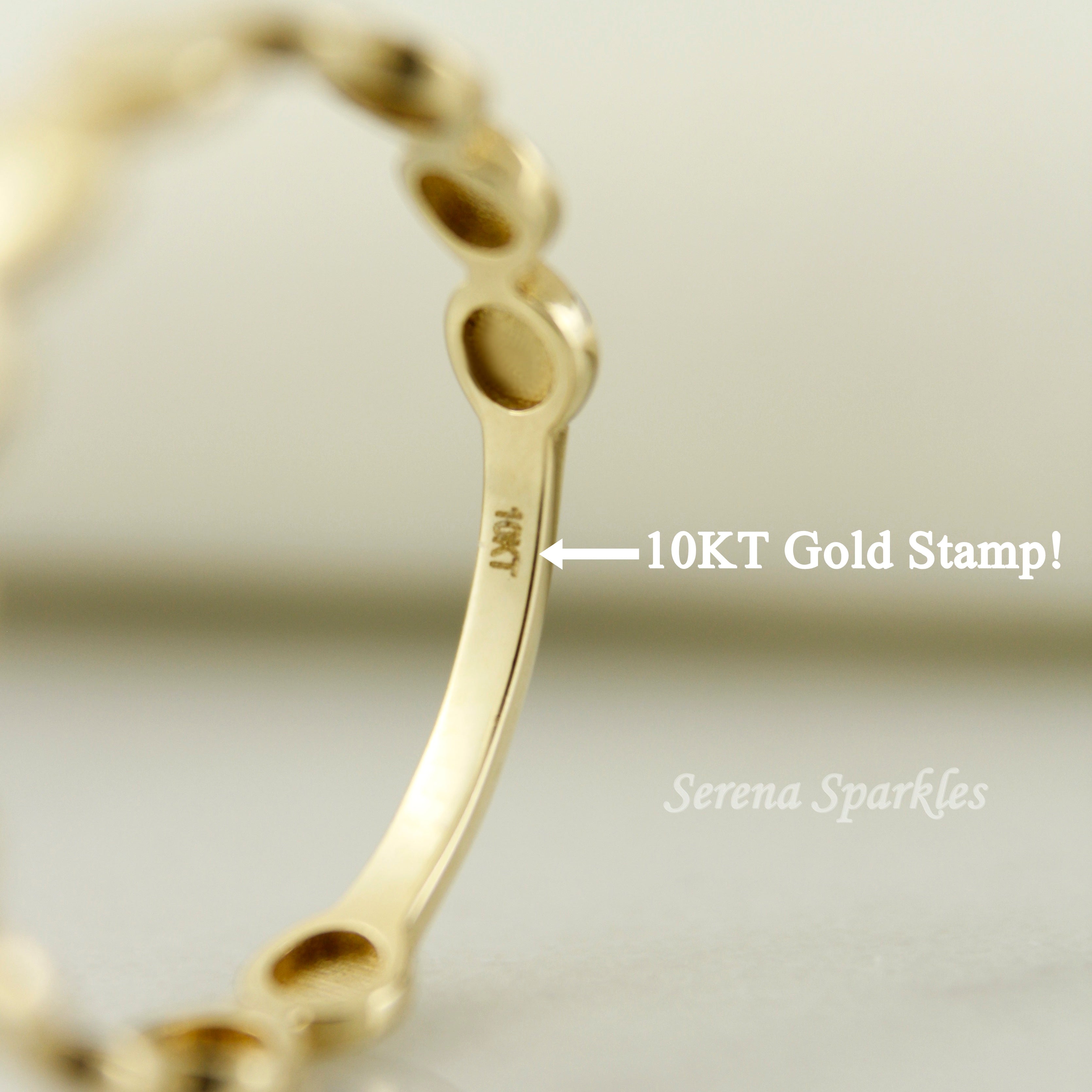 10k Solid Gold Stackable Dot Ring - Serena Sparkles