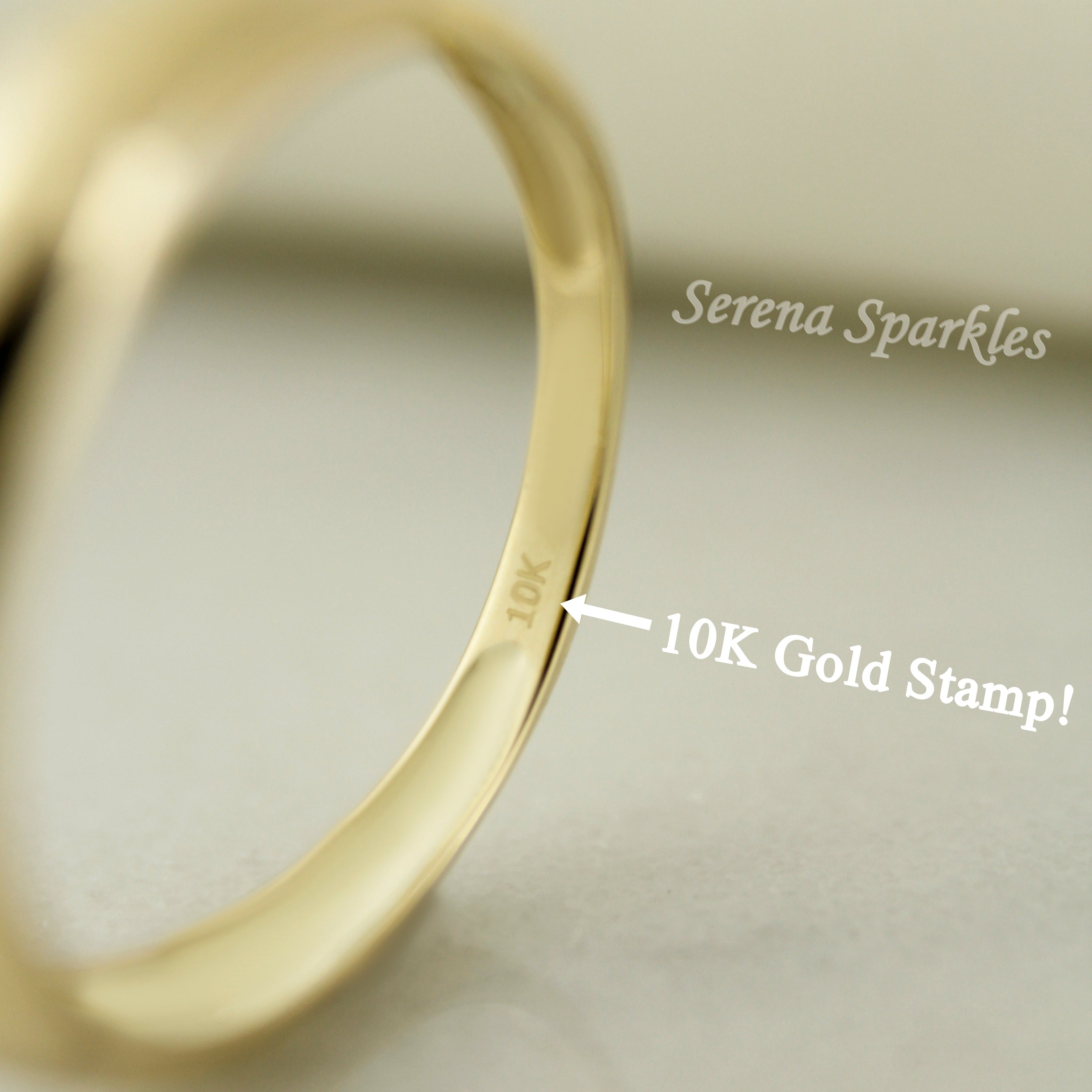 10k Solid Gold Dome Ring - Serena Sparkles