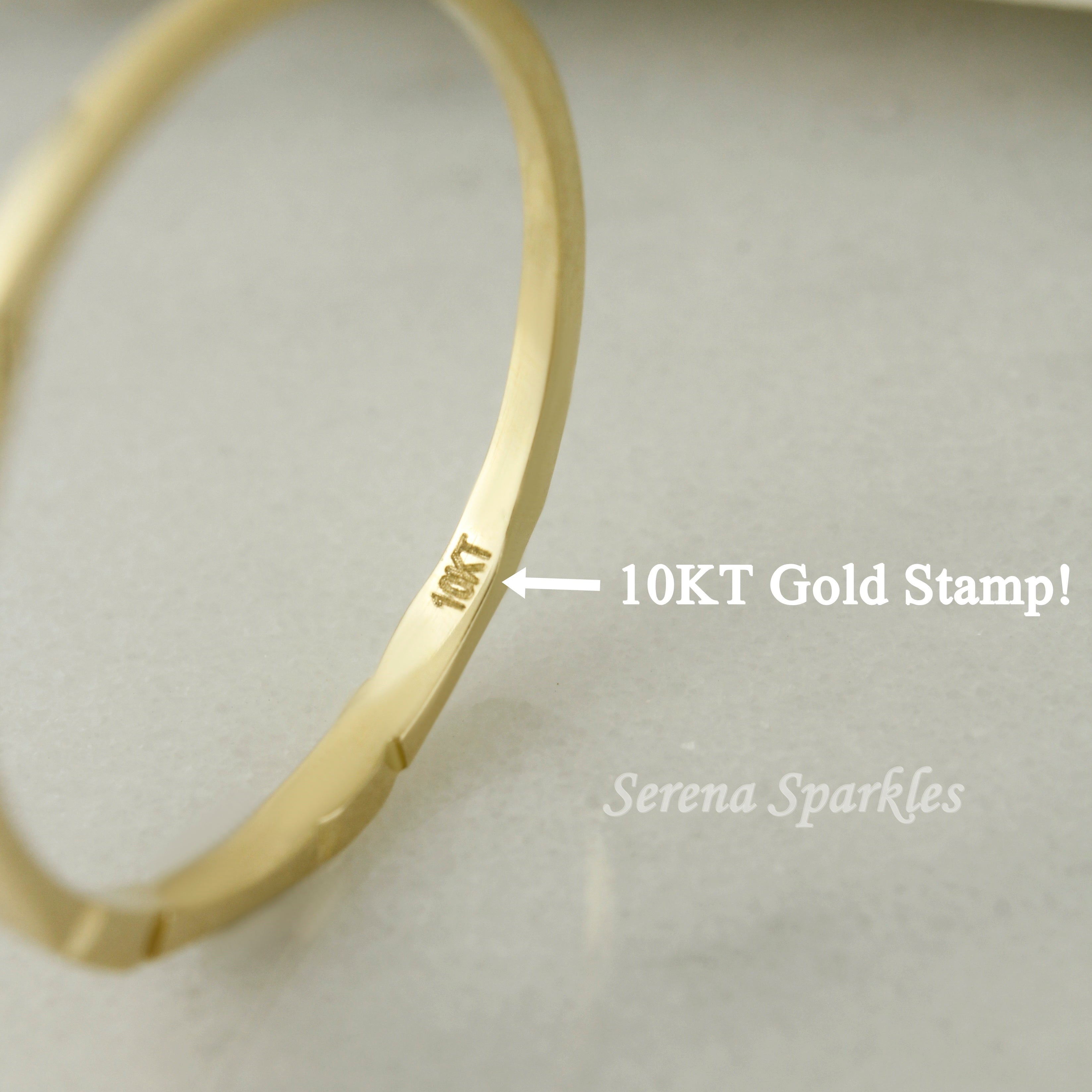 10k Solid Gold Stackable Ring - Serena Sparkles