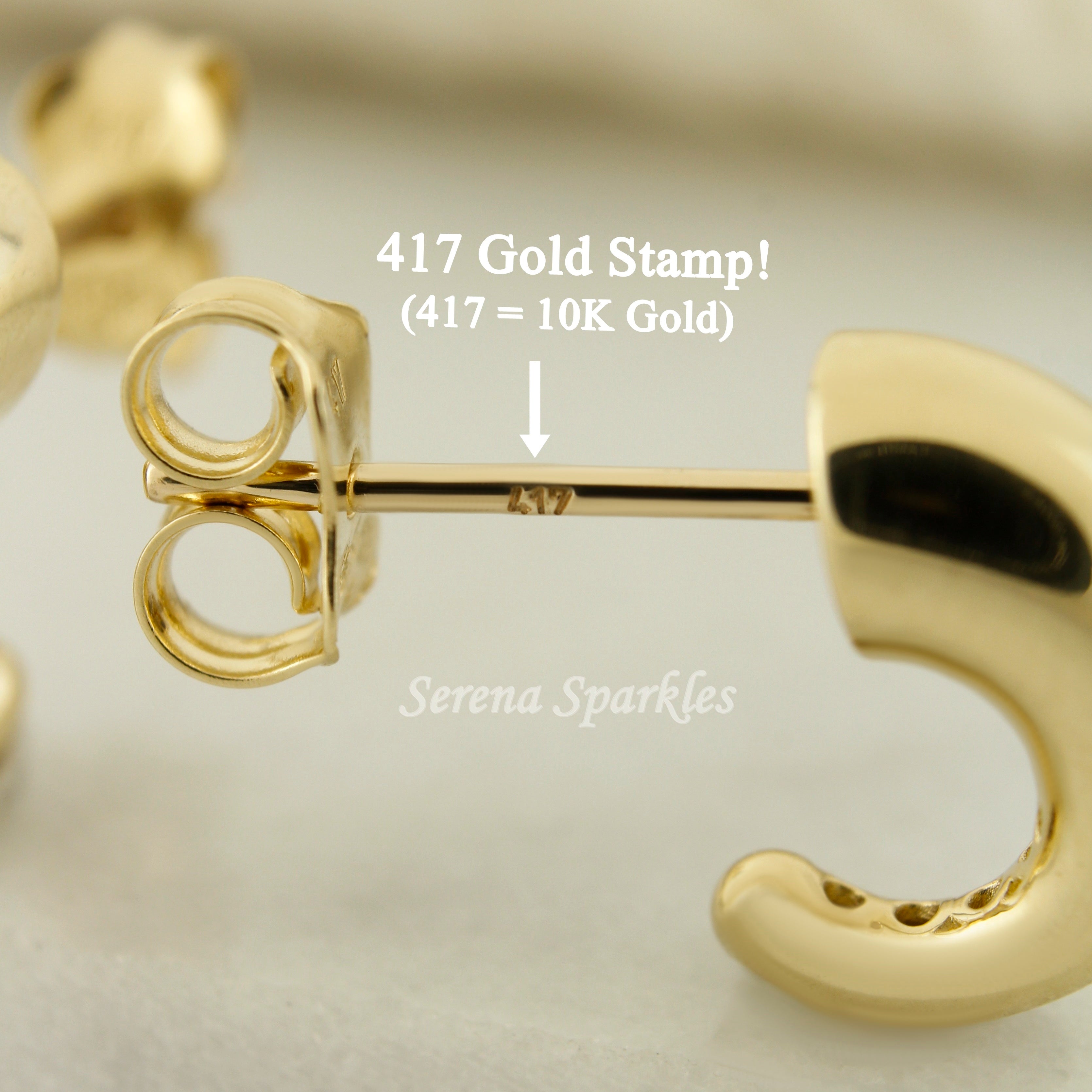 10k Solid Gold Simple Huggie Hoops (Measurement Pending) - Serena Sparkles