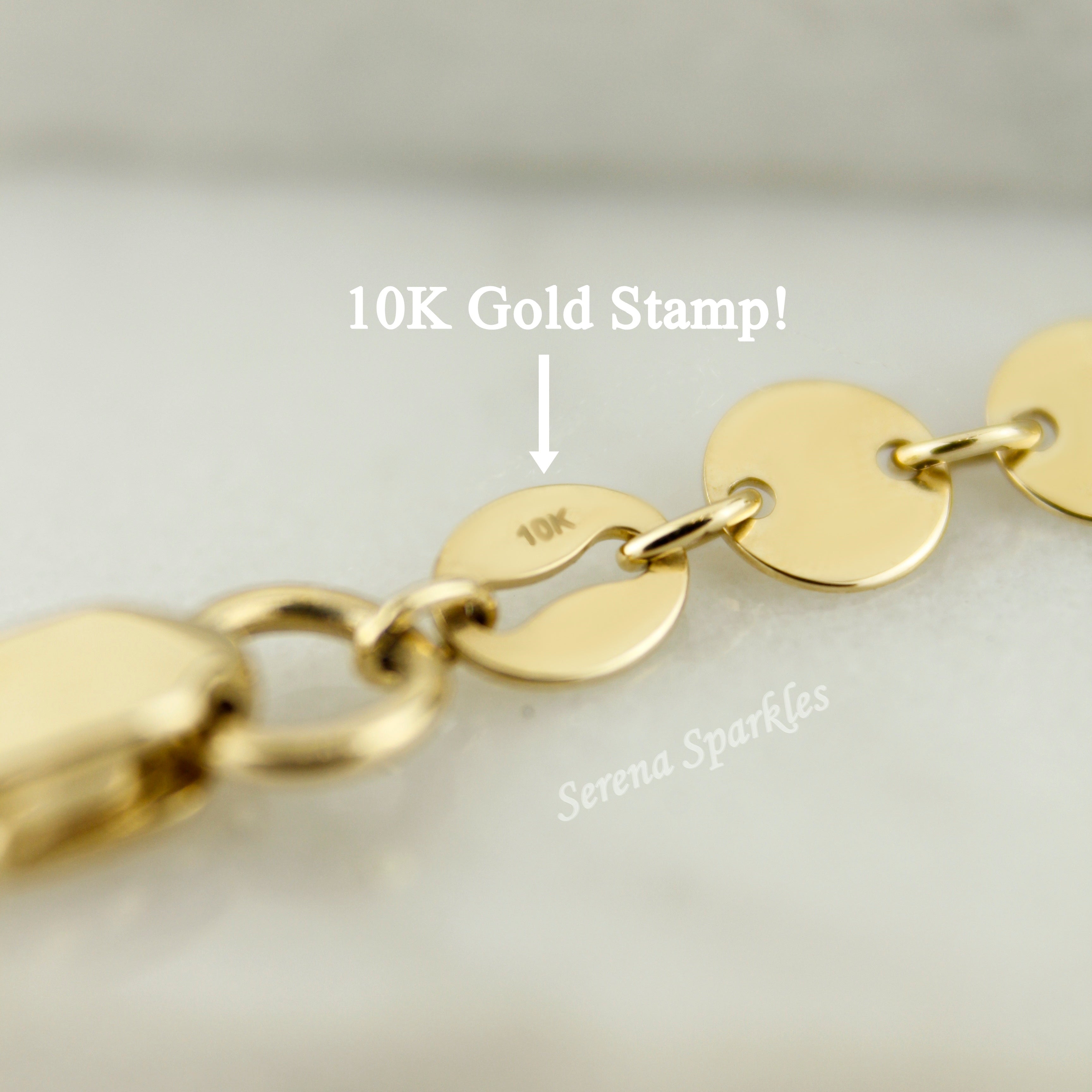 10k Solid Gold Disc Bracelet - Serena Sparkles