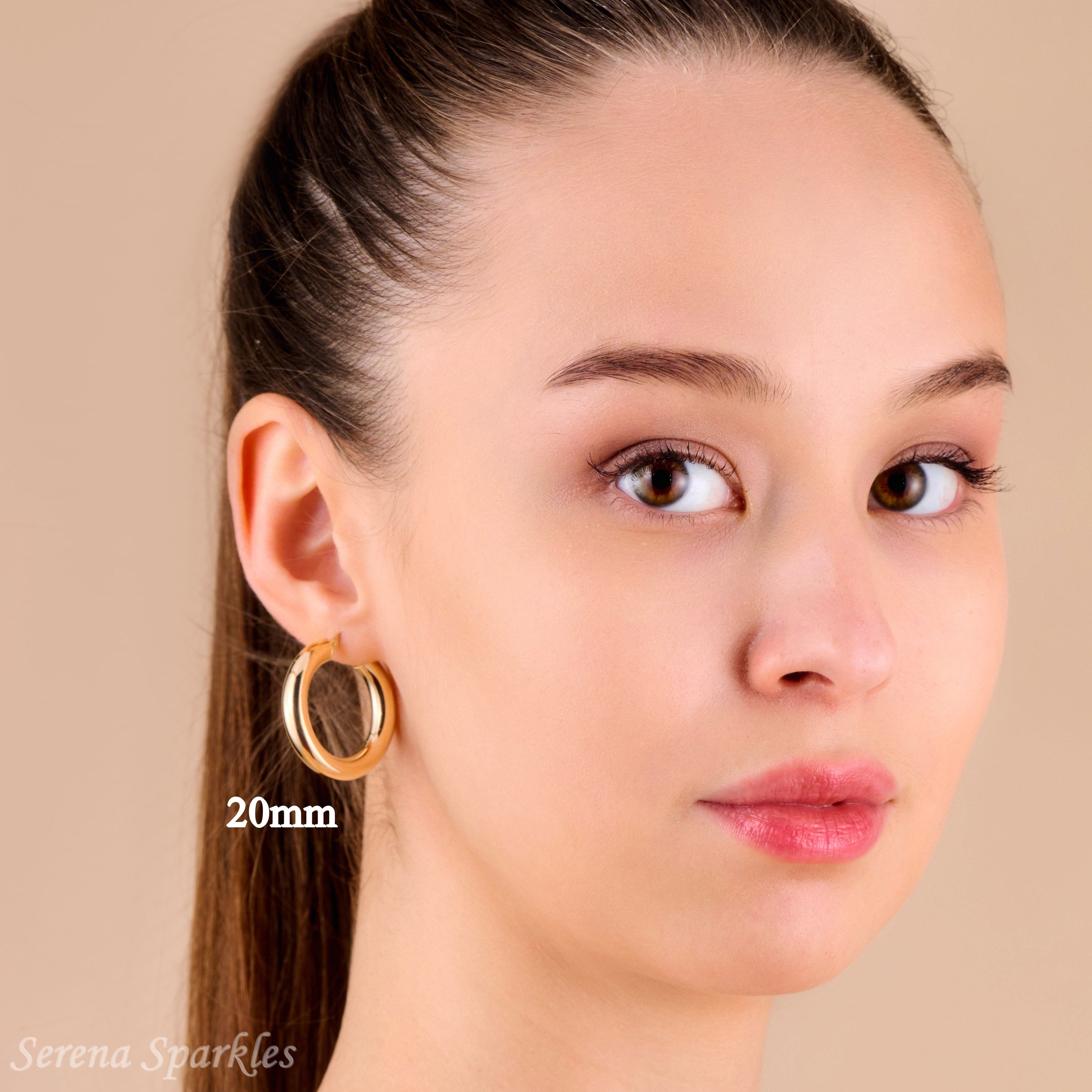 10k Solid Gold Classic 5mm Tube Hoop Earrings - Serena Sparkles